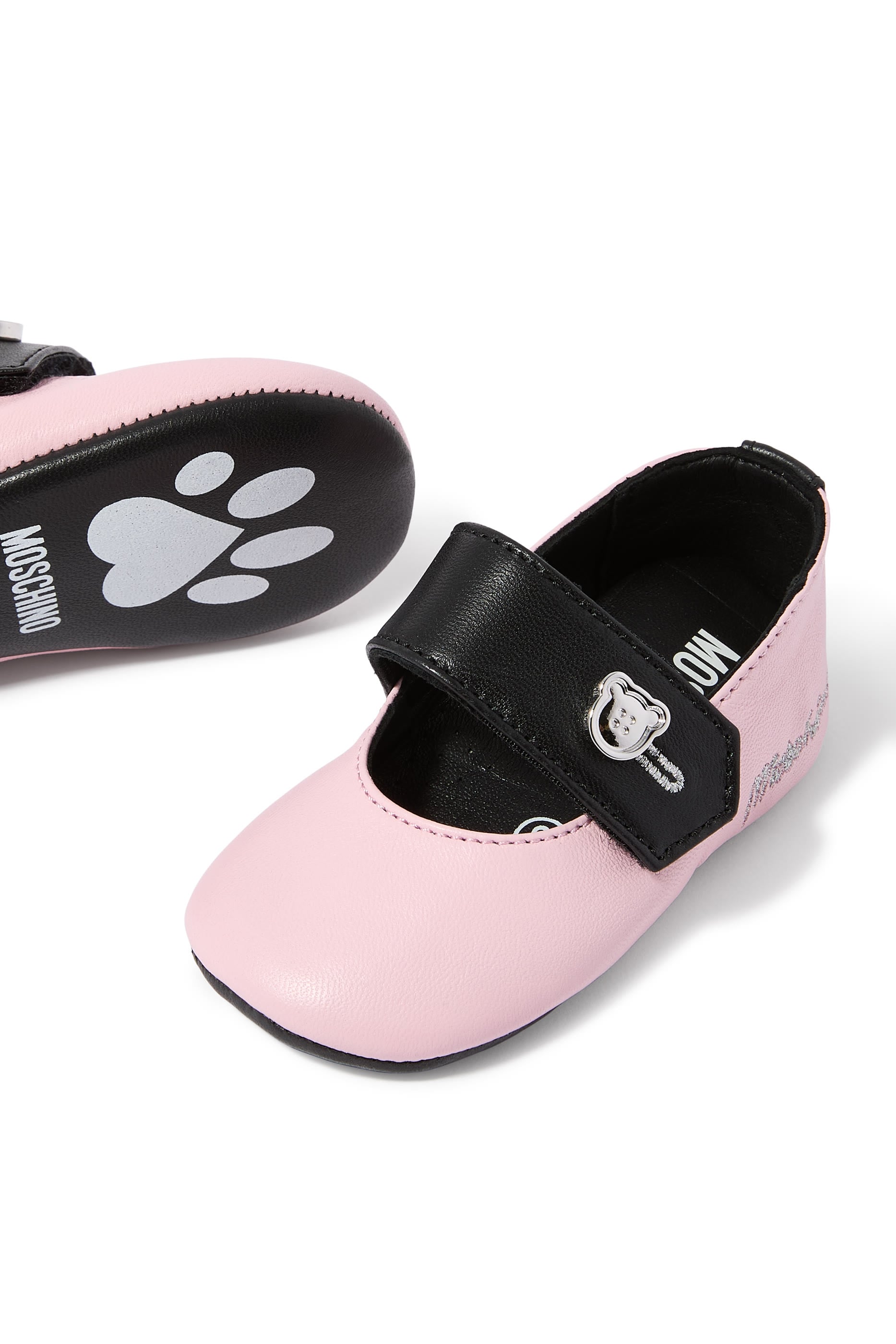 Kids Embroidered-Logo Ballerina Shoes 
