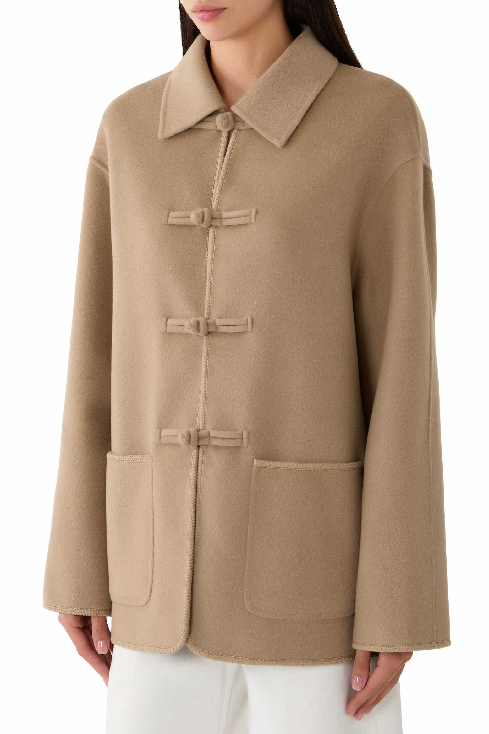 Double-Faced Wool Pankou Closure Jacket