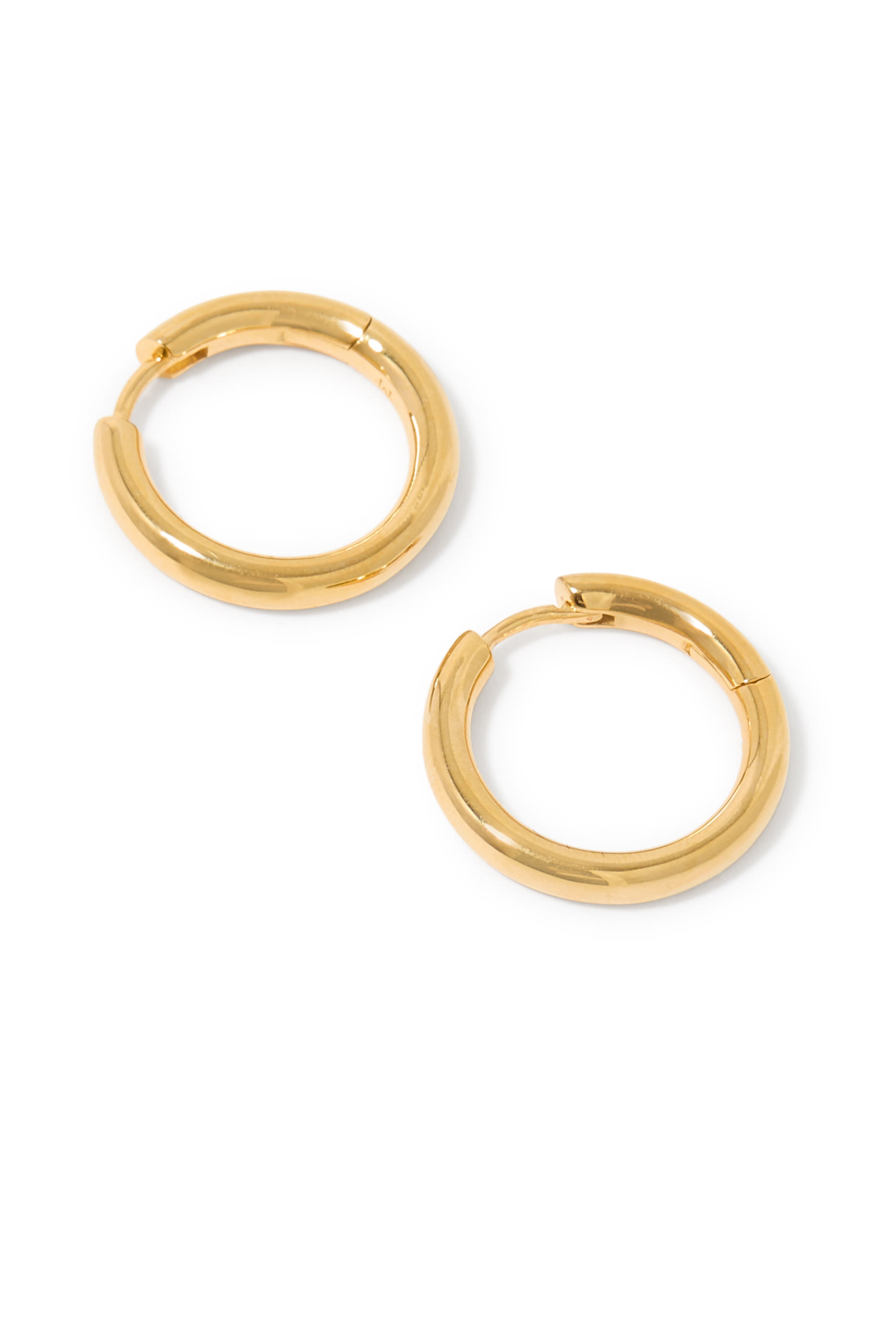  Classic Tunnel Mini Hoop Earrings, 18ct Recycled Gold Plated Vermeil on Recycled Sterling Silver