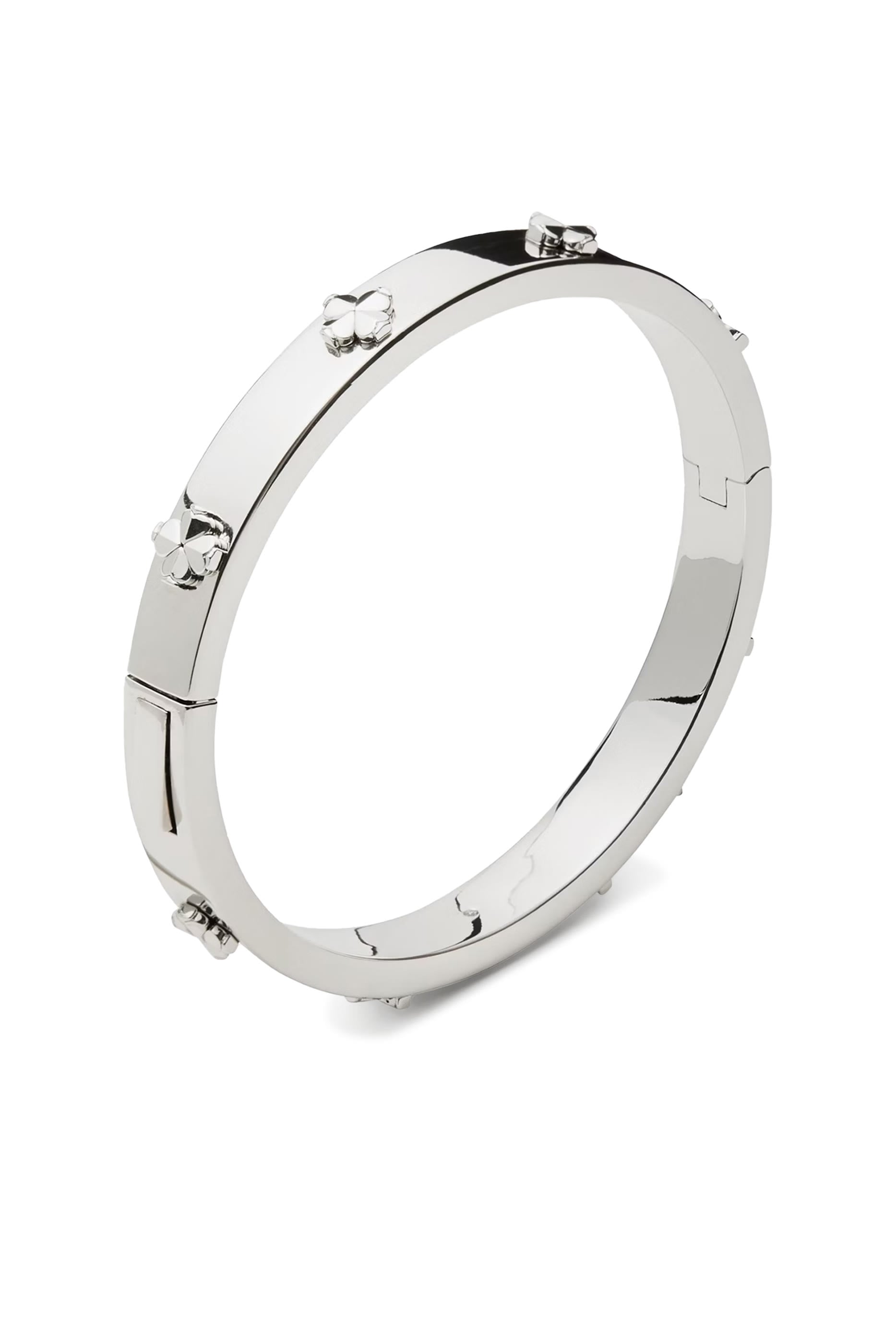Spade Flower Hinged Bangle