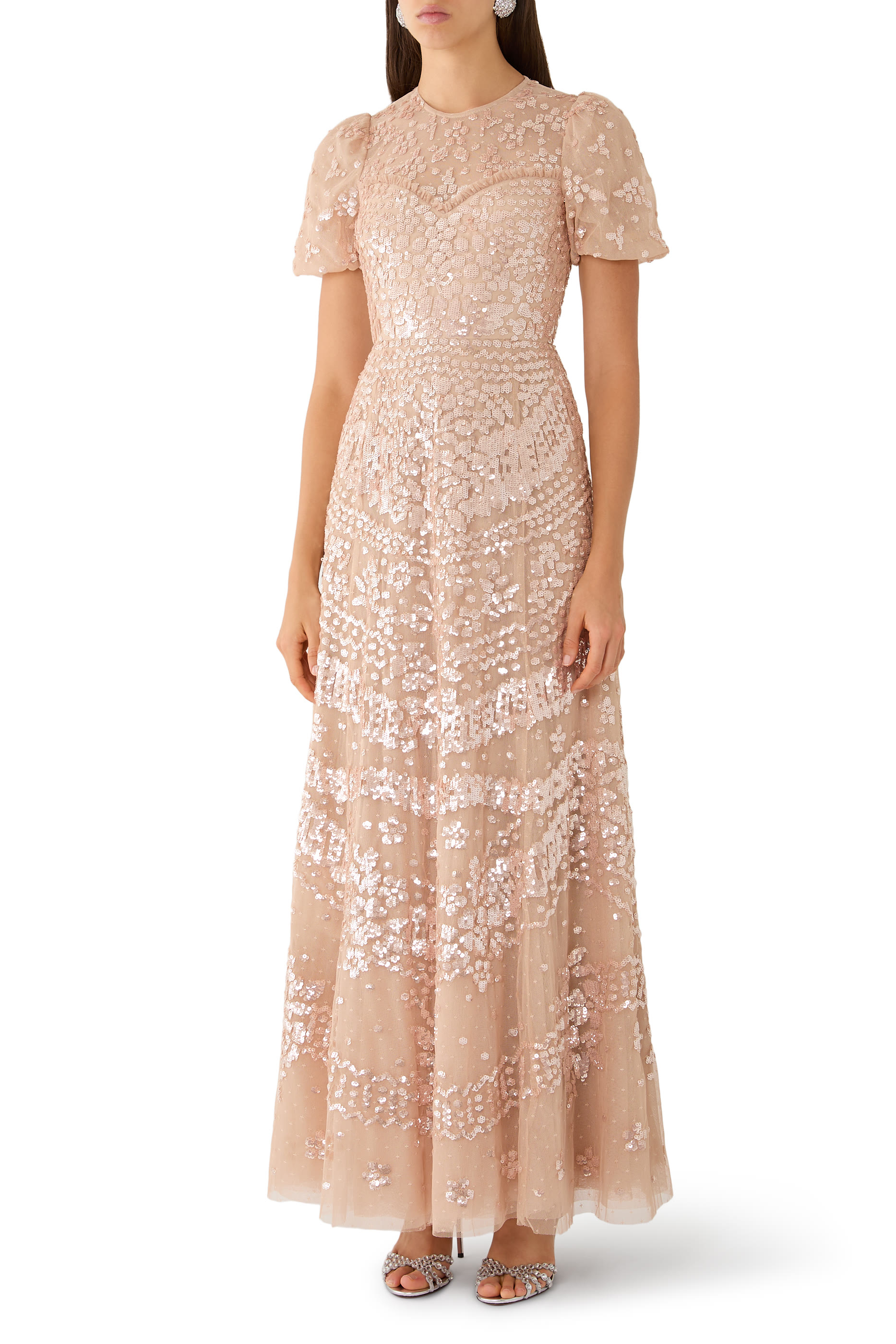 Anais Sequin Short Sleeve Gown