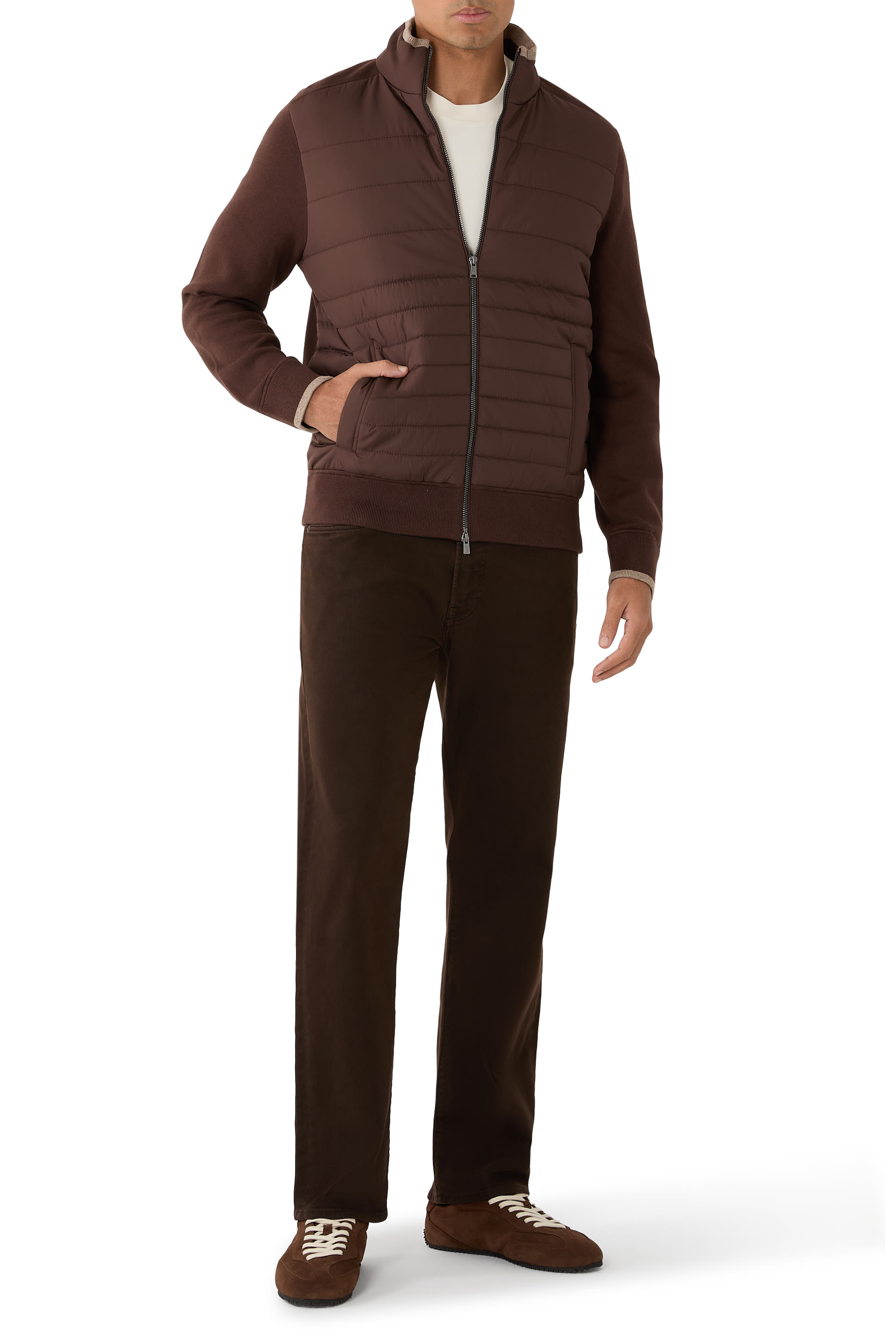 H-Facente Padded Front Zip-Up Jacket