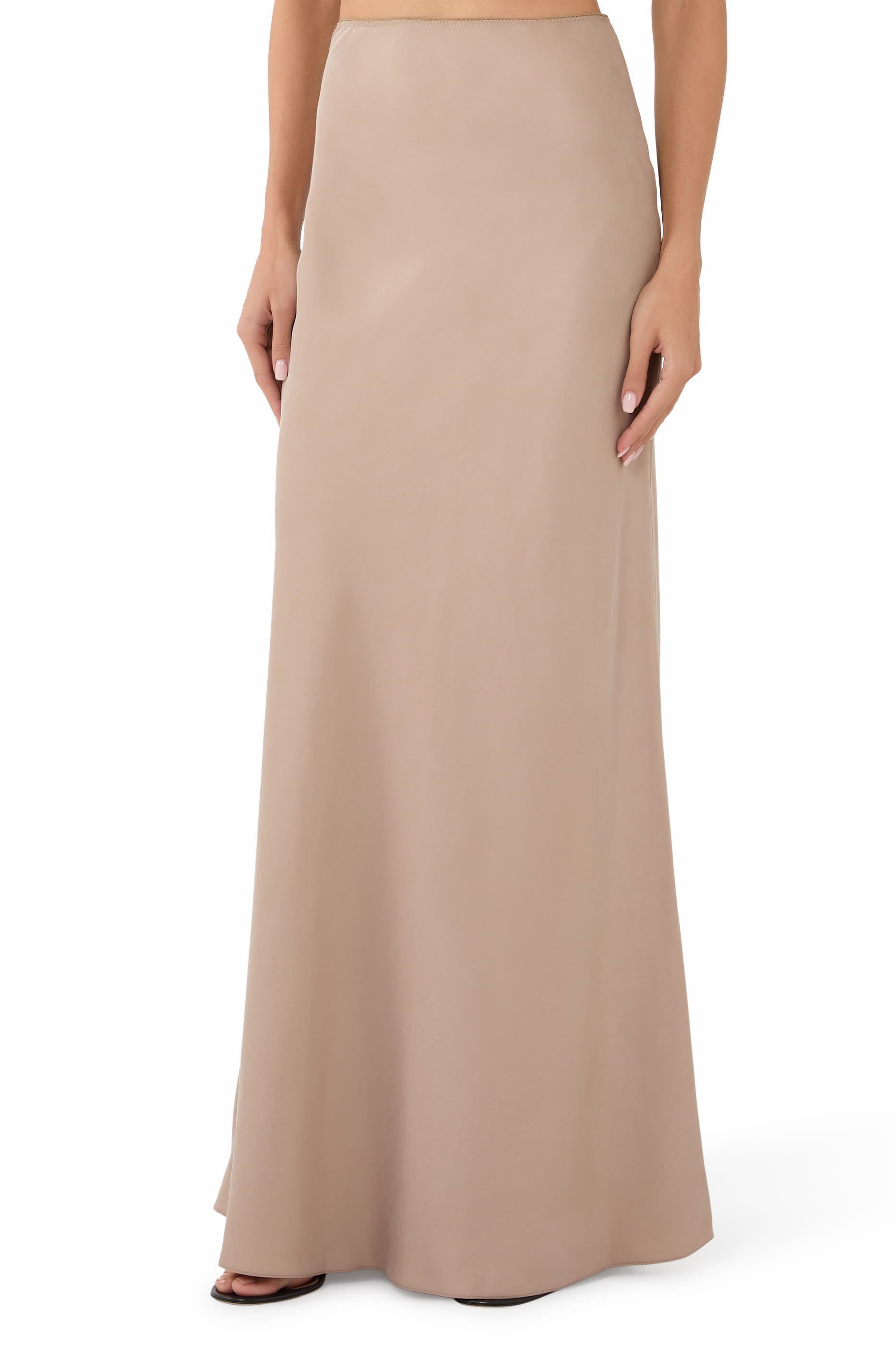 Flared Long Fluid Skirt