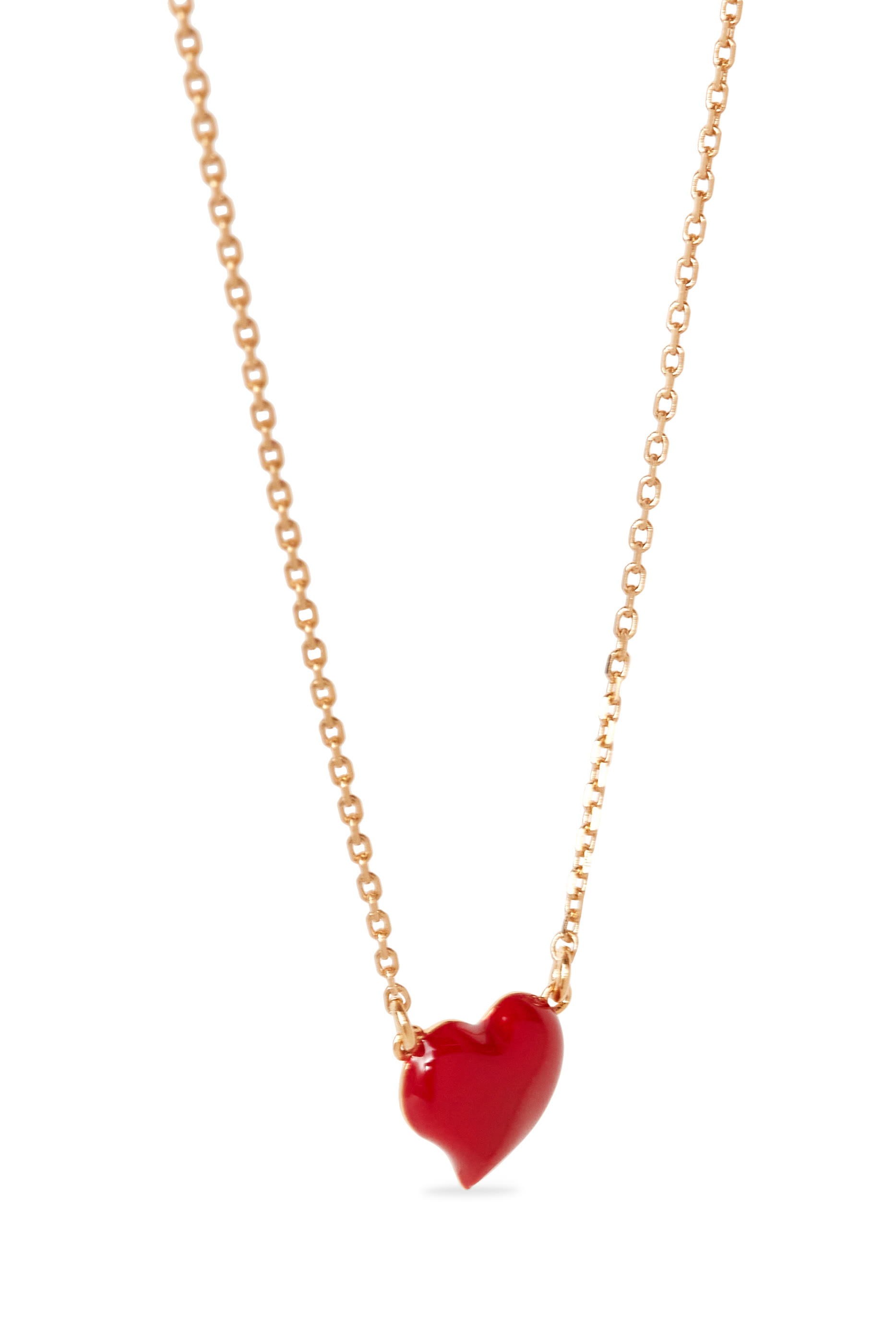 Amour Enamel Pendant Necklace, Plated Metal & Enamel
