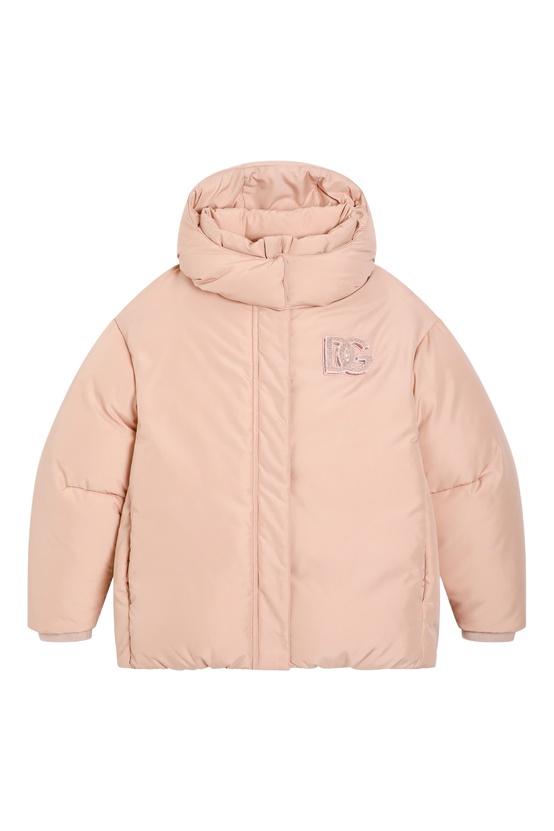 Kids DG Logo Short Nylon Down Jacket