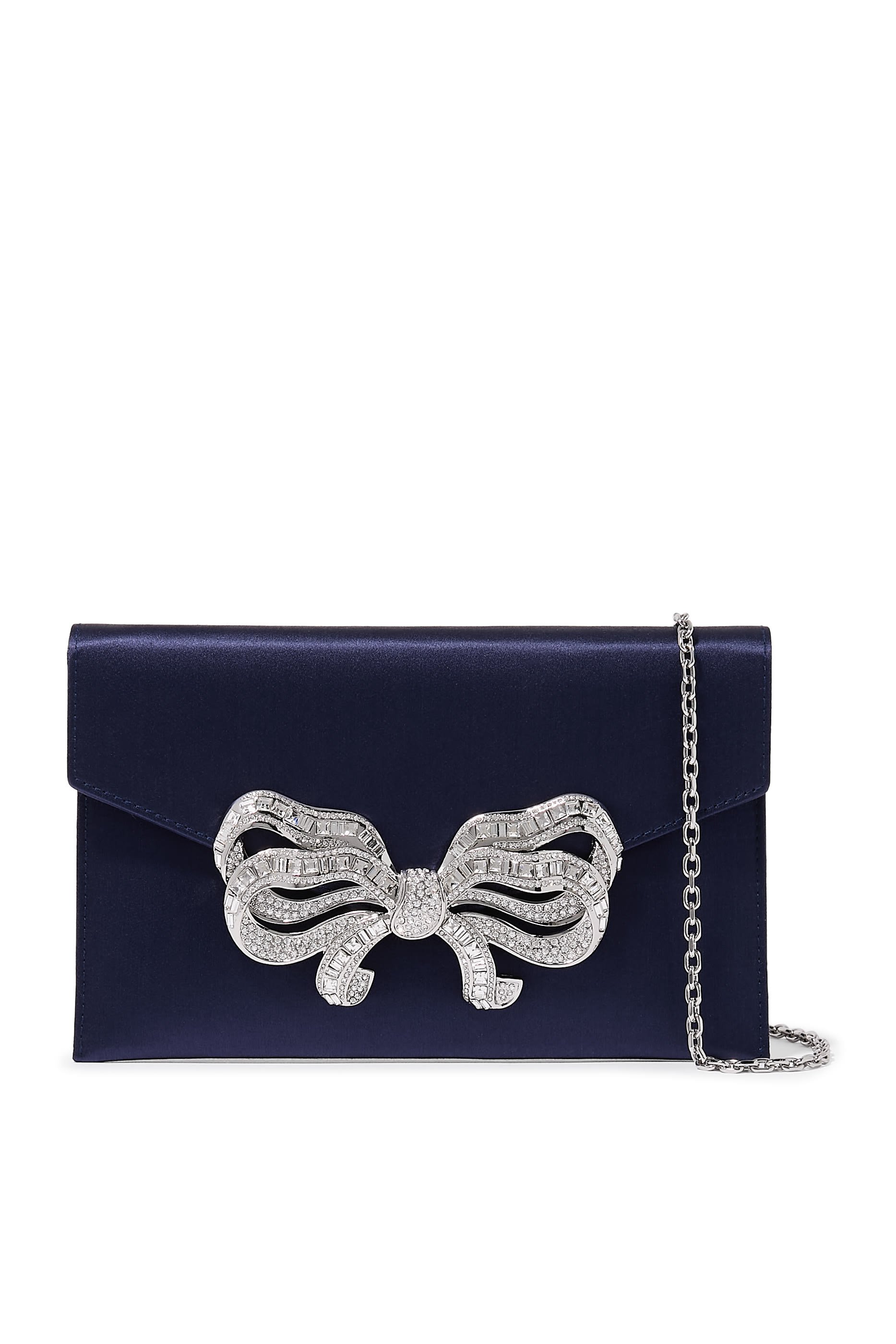 Satin Bow Envelope Clutch