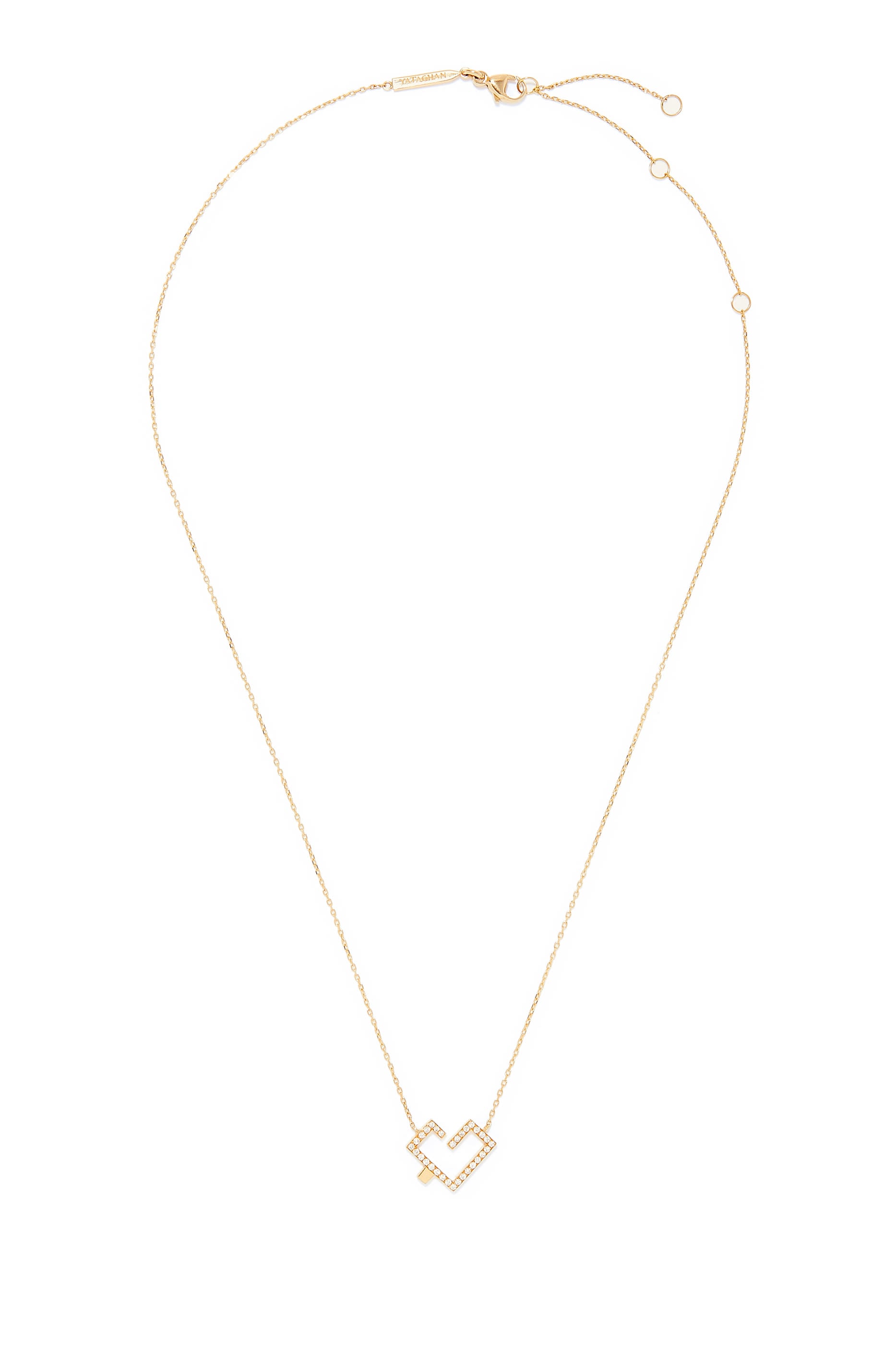 Diamond Hubb Small Necklace with Gold Dot, Yellow Gold