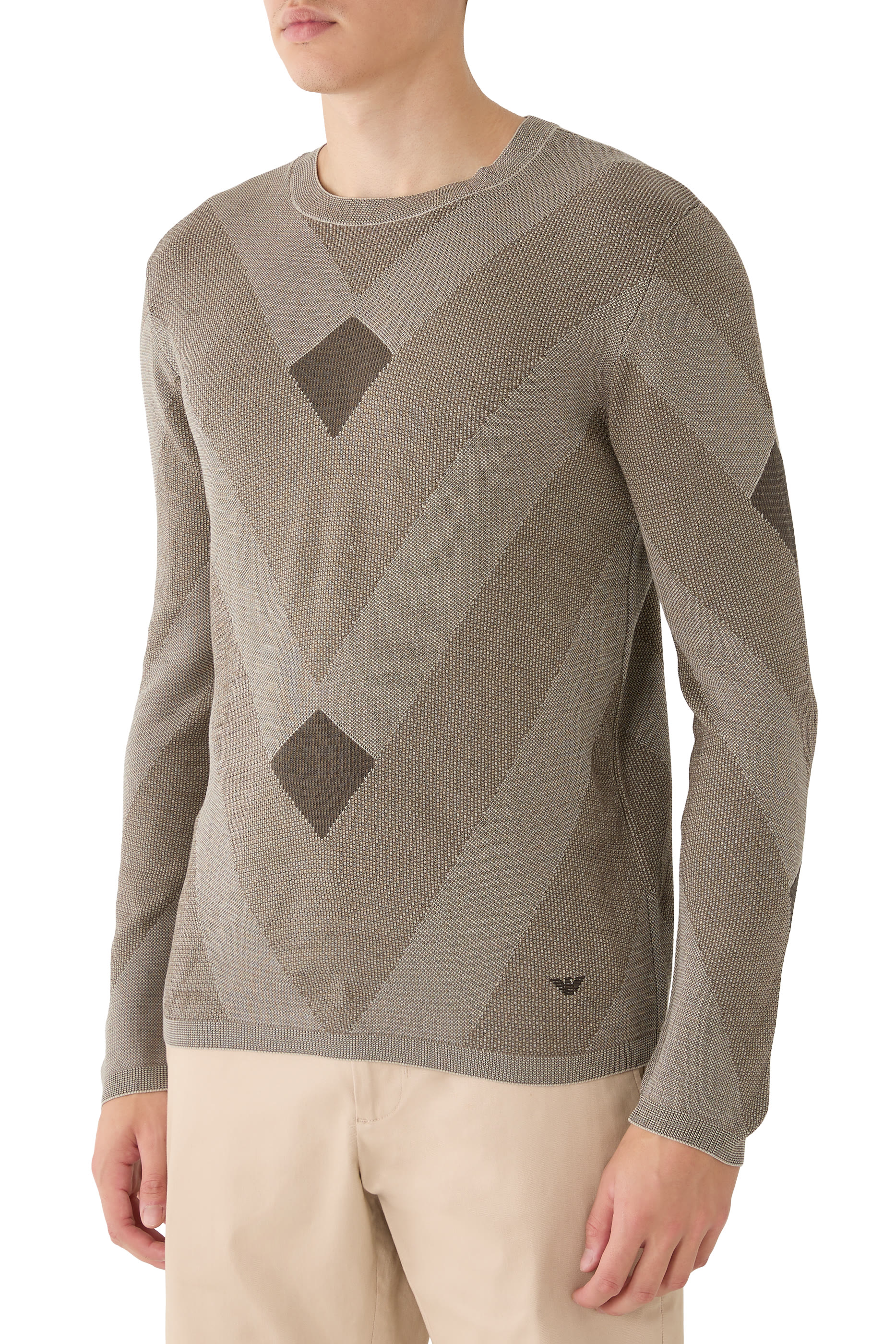 Diagonal Pattern Signature Capsule Sweater 