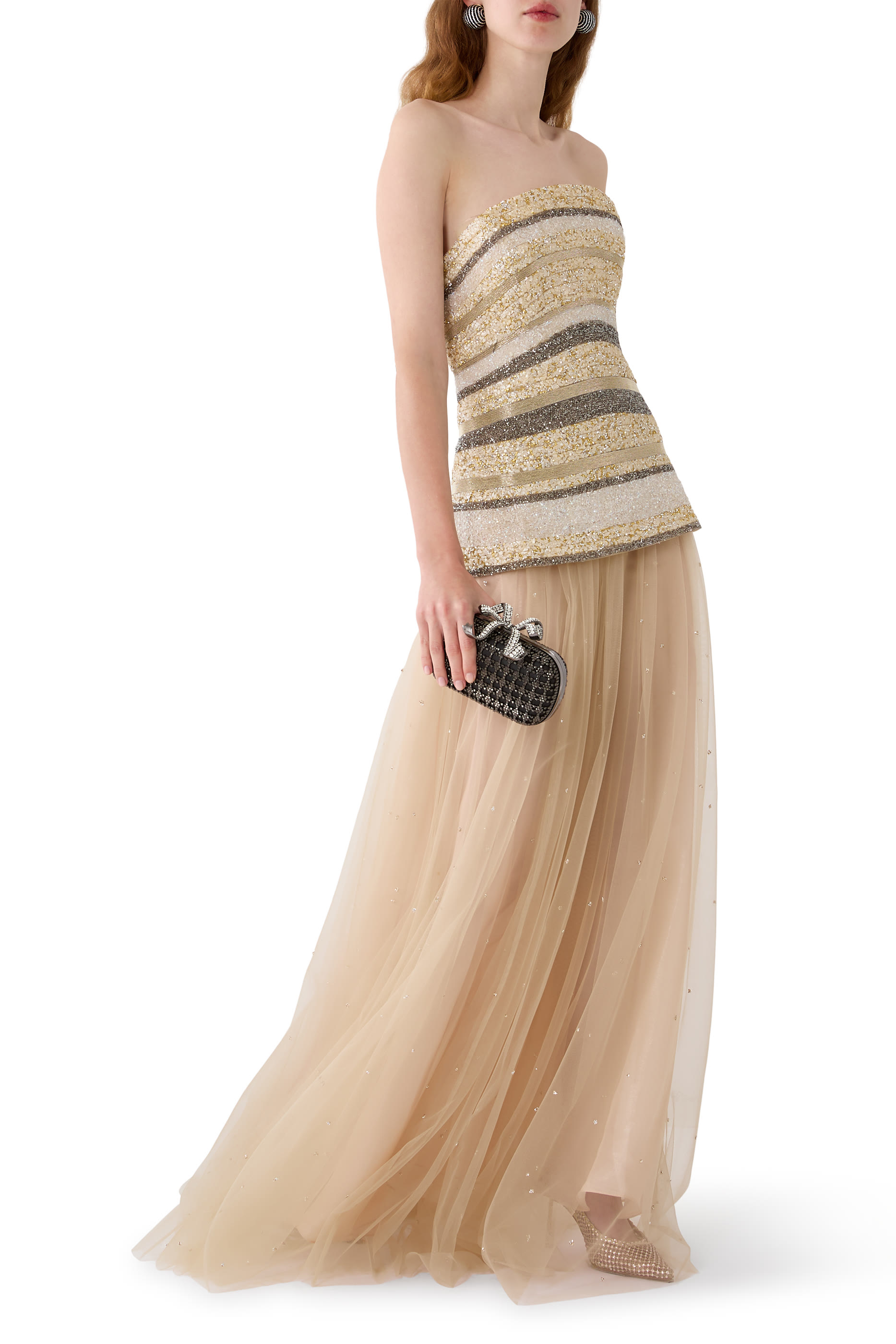 Mirella Tulle Strapless Gown