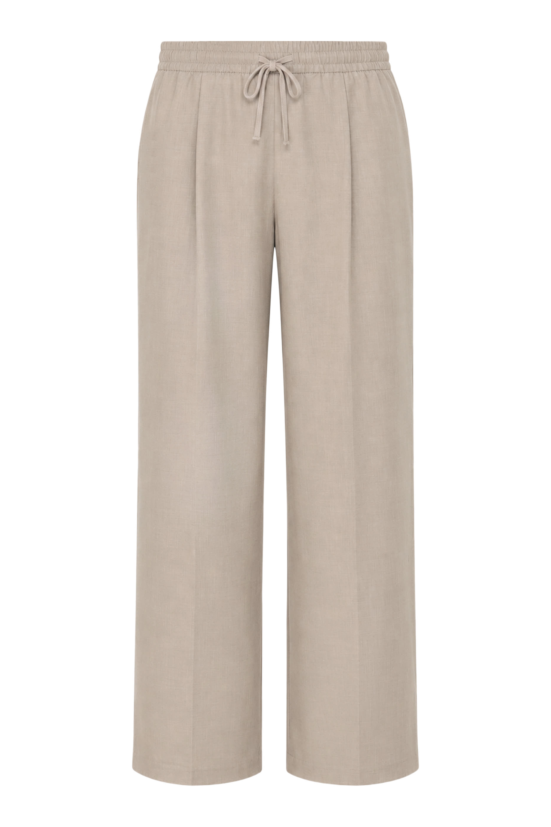  Silk Blend Pleat Front Drawstring Pants 