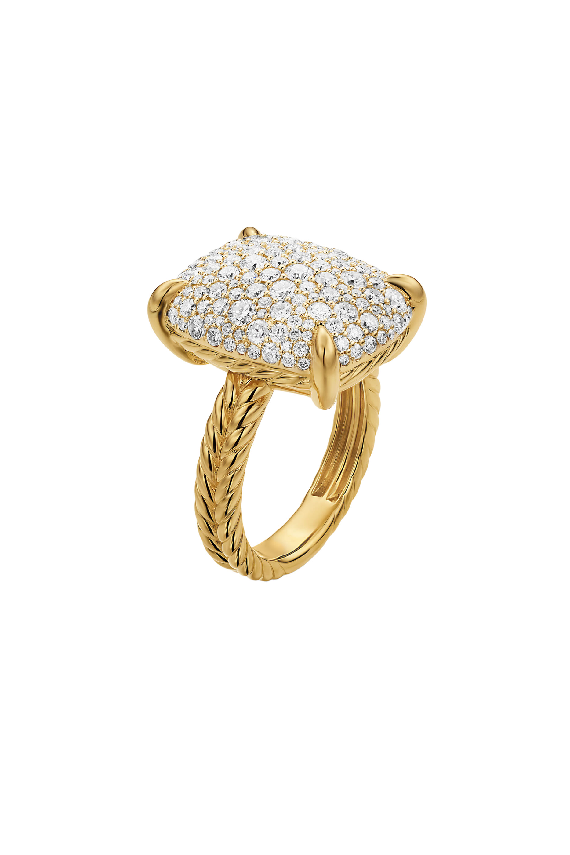 Chatelaine&reg; Elongated Ring, 18K Yellow Gold & Diamonds