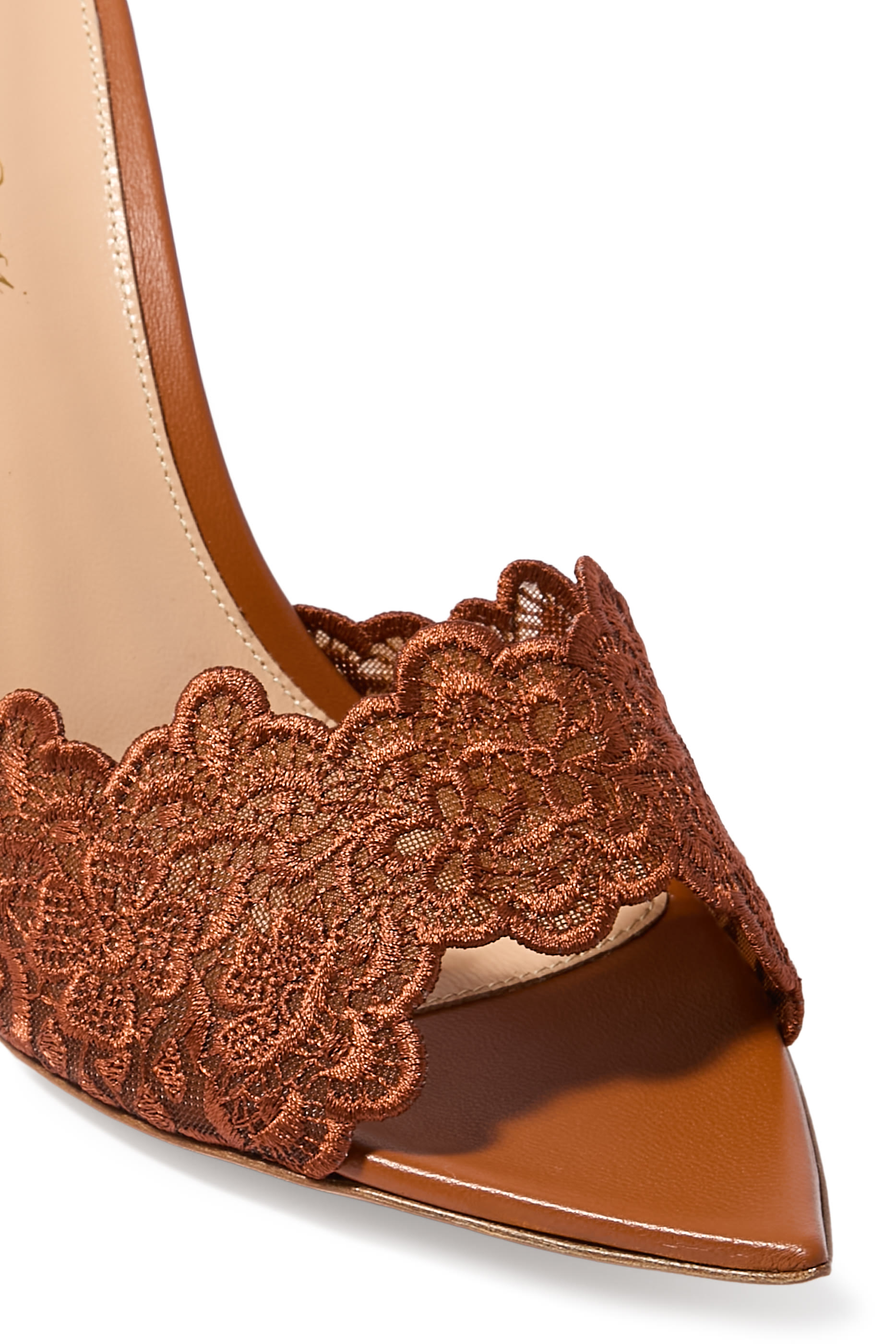Yvonne 85 Mules in Lace and Leather