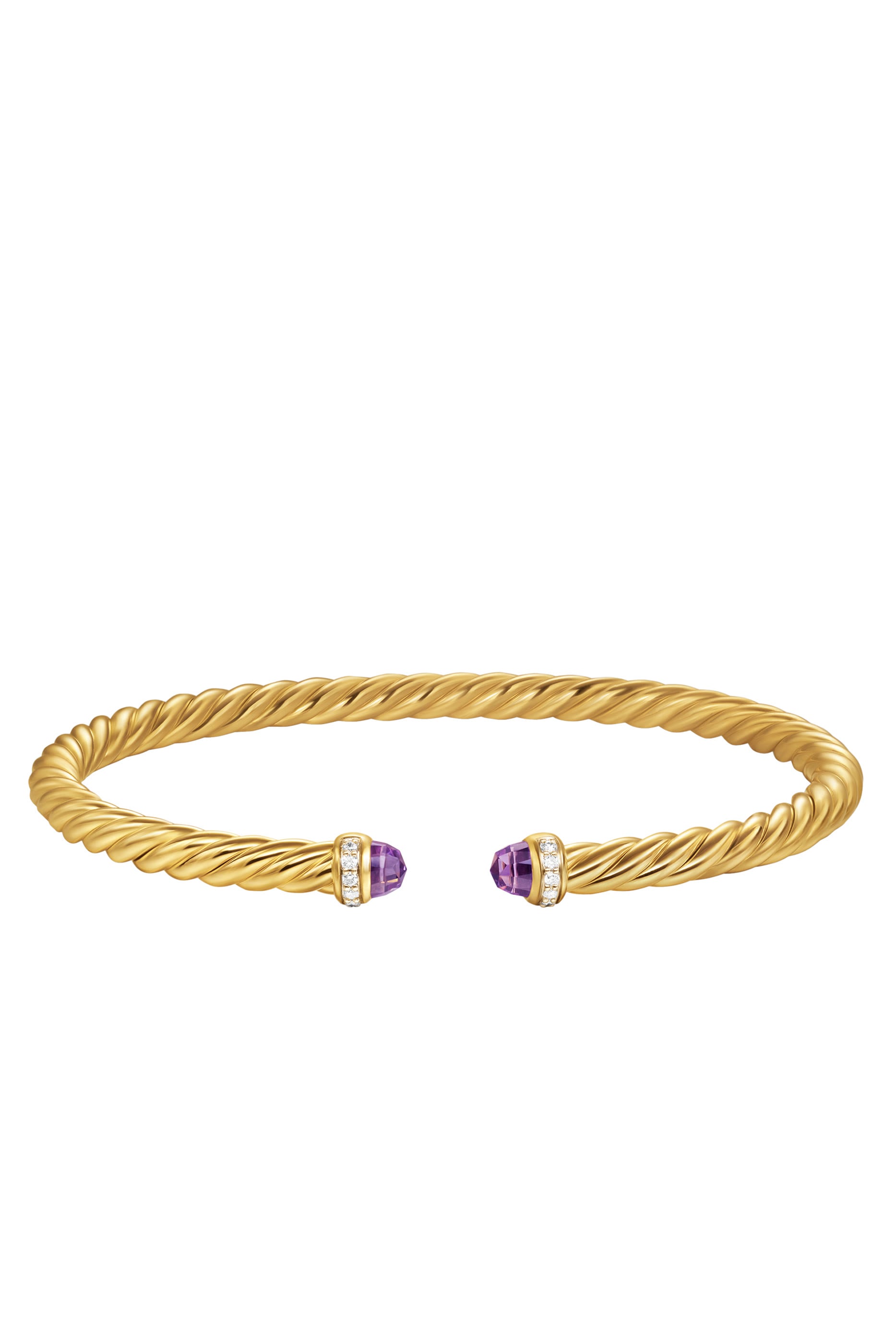 Cablespira® Flex Bracelet, 18K Yellow Gold with Amethyst and Diamonds 
