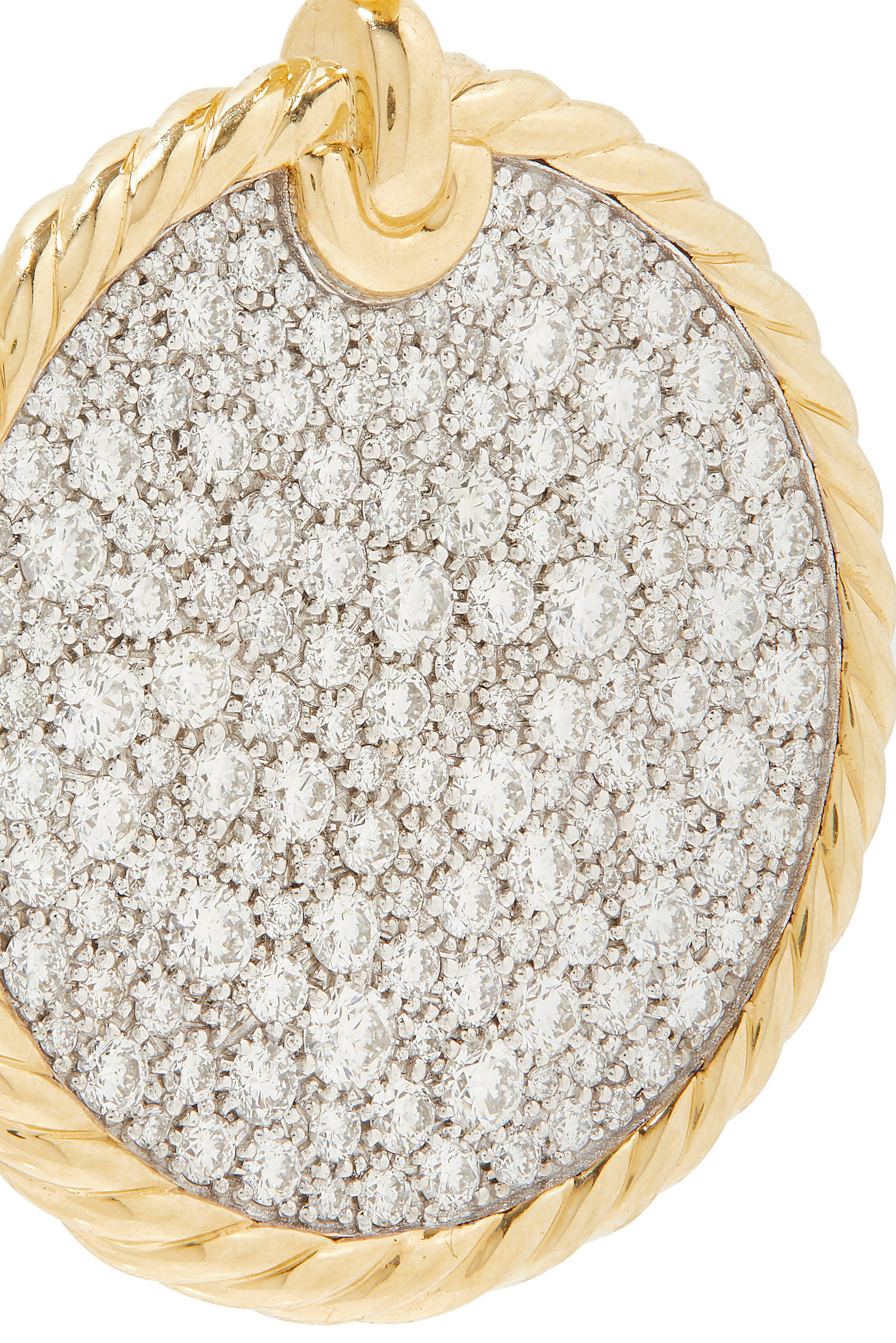 DY Elements&reg; Disc Amulet, 18K Yellow Gold with Pav&eacute; Diamonds