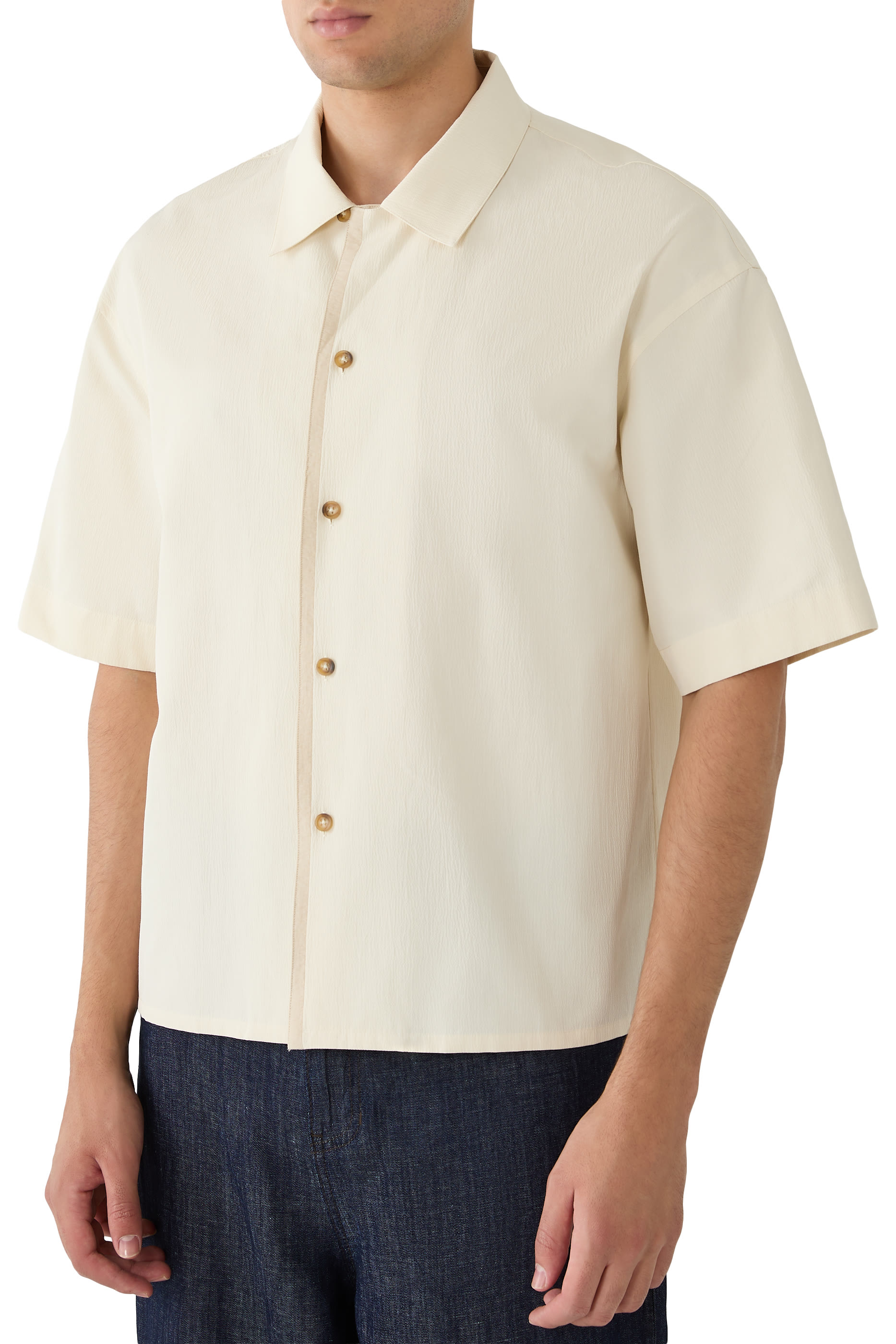 Open Collar Short Sleeve Shirt 