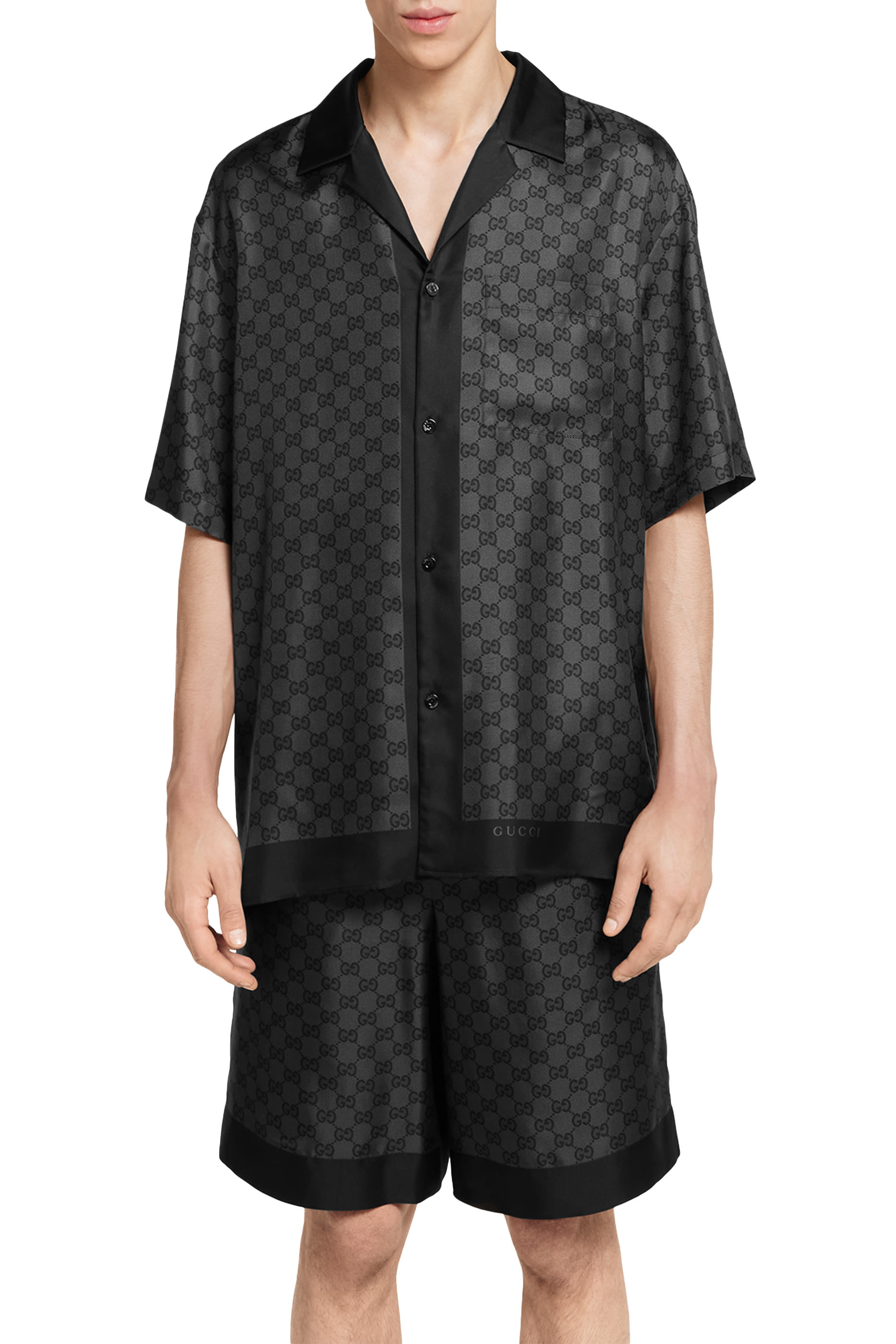 Silk Twill Bowling Shirt 