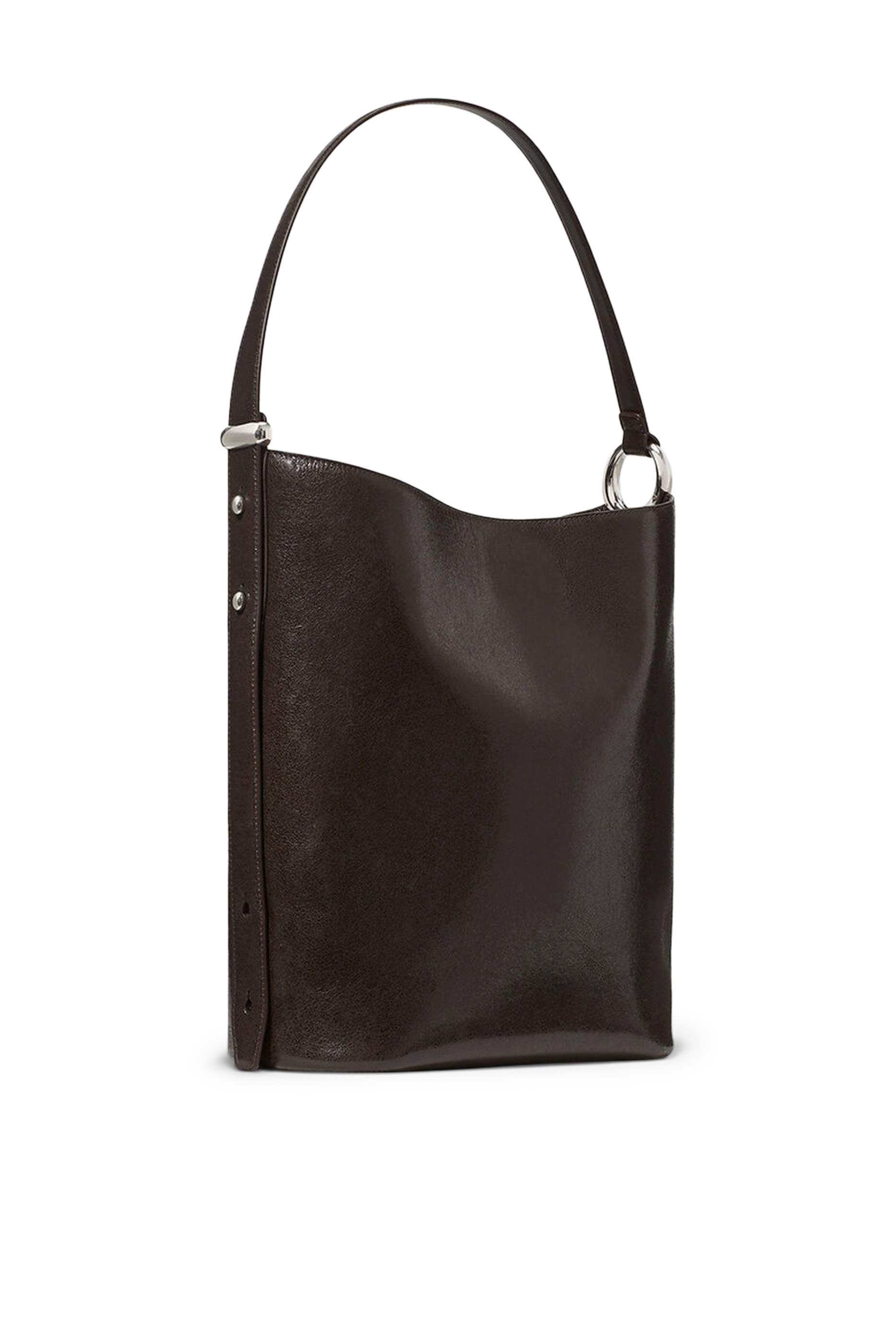 Halo Glazed Leather Large Bucket Bag 