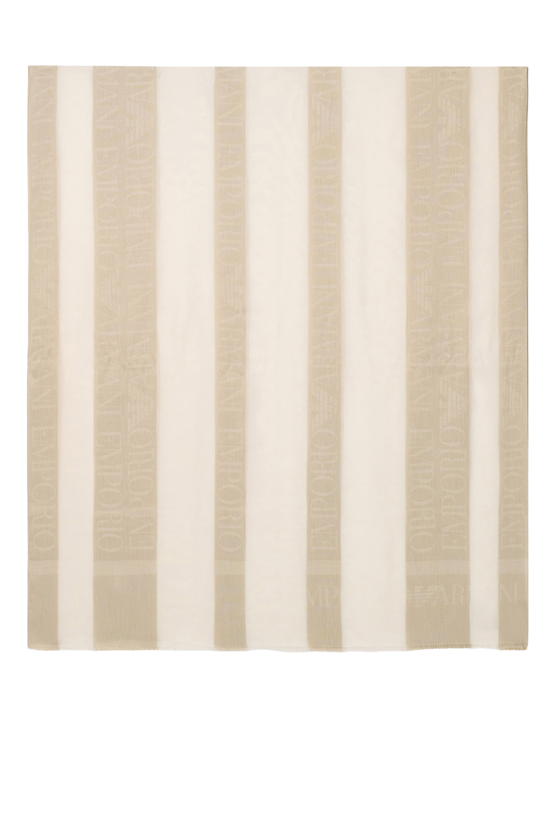 Logo Striped and Fringed Stole