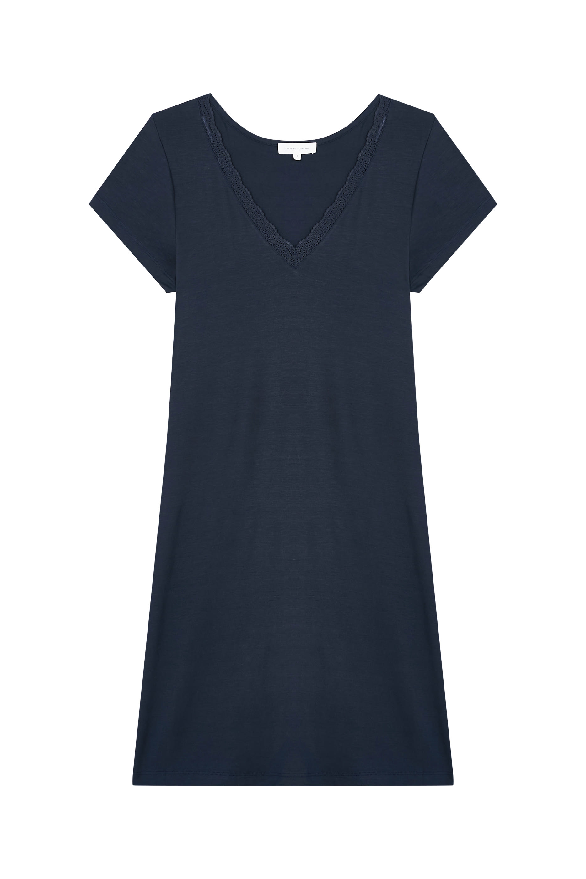 Cooling Jersey V Neck Lace Trim Nightie