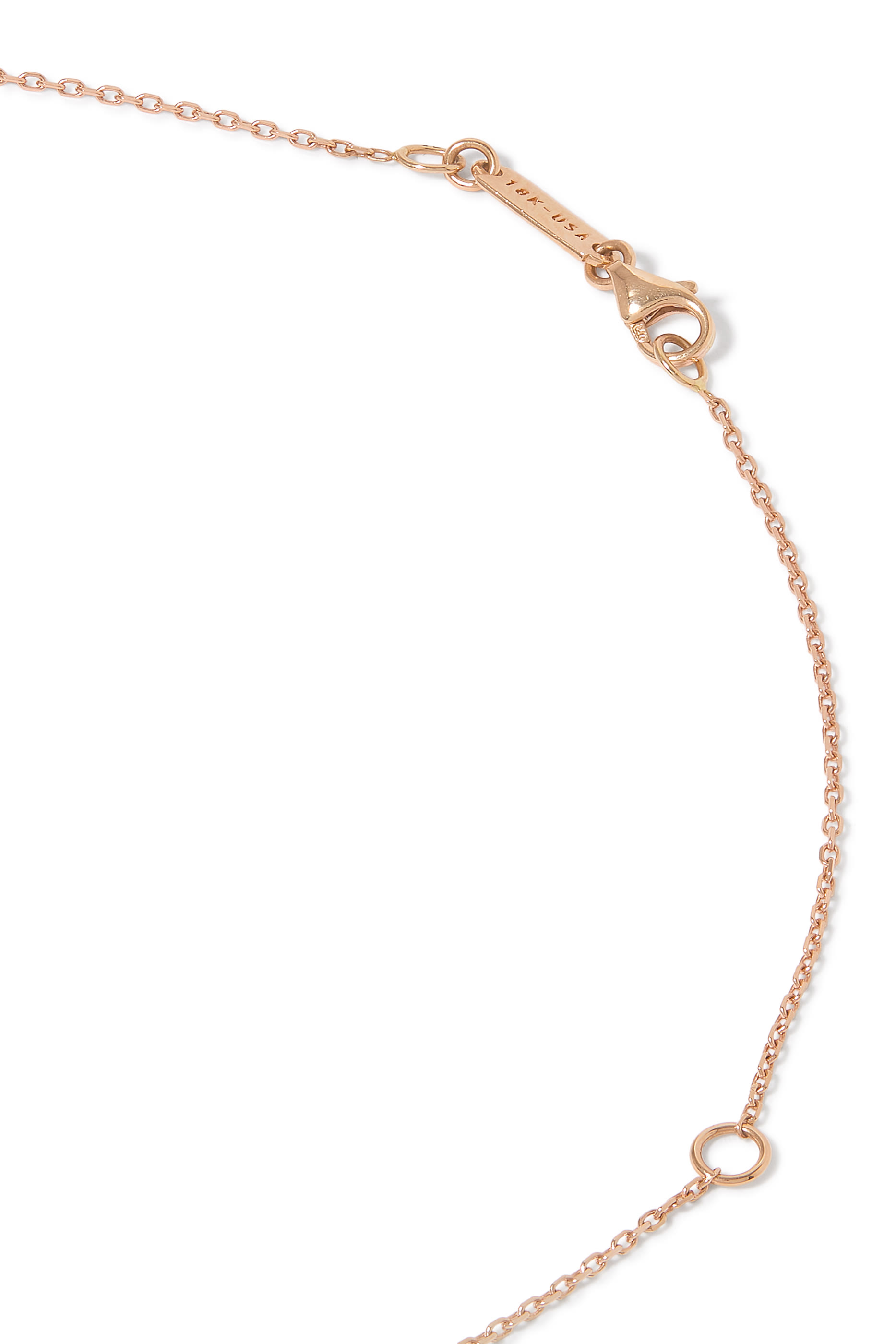 Classic Bar Pendant Necklace, 18k Rose Gold & Diamonds