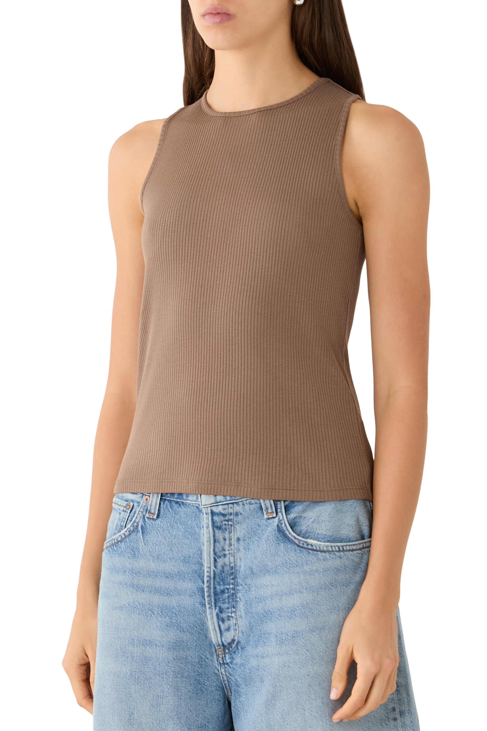 Ribbed Pima Cotton Shell Top