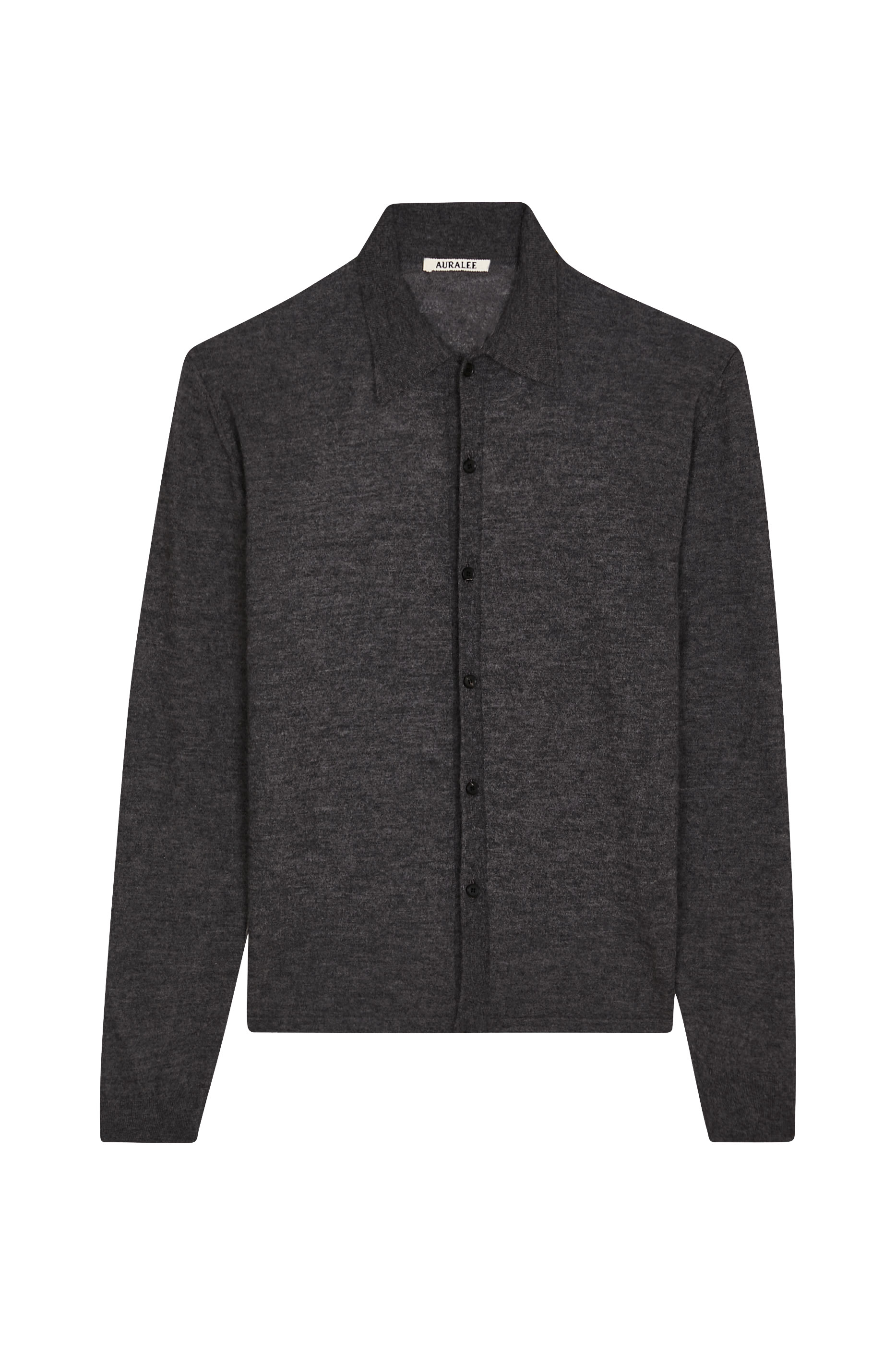 High-Gauge Soft Cashmere Knit Shirt Cardigan