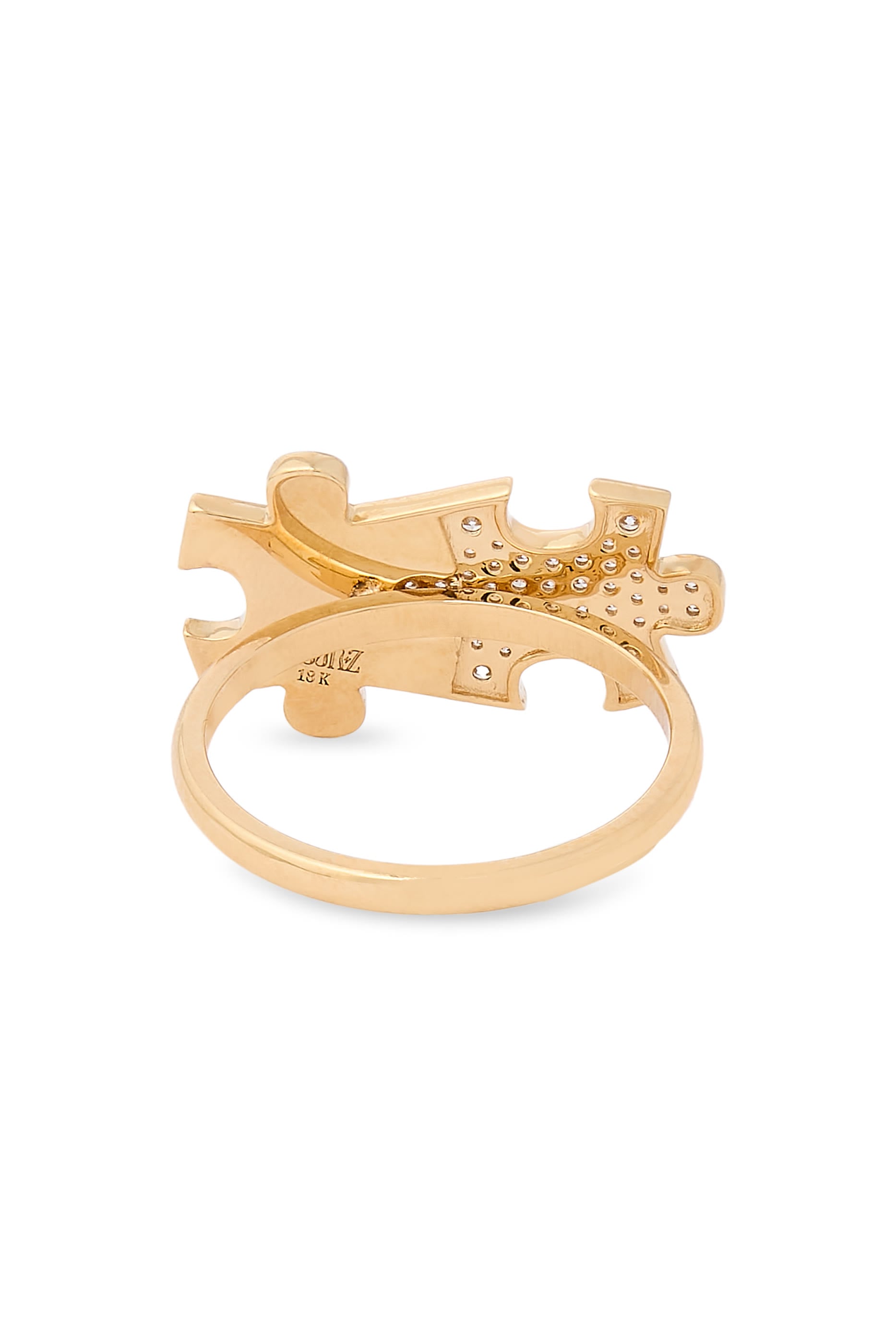 Maqta Petite Ring, 18K Yellow Gold with Black Onxy & Diamonds