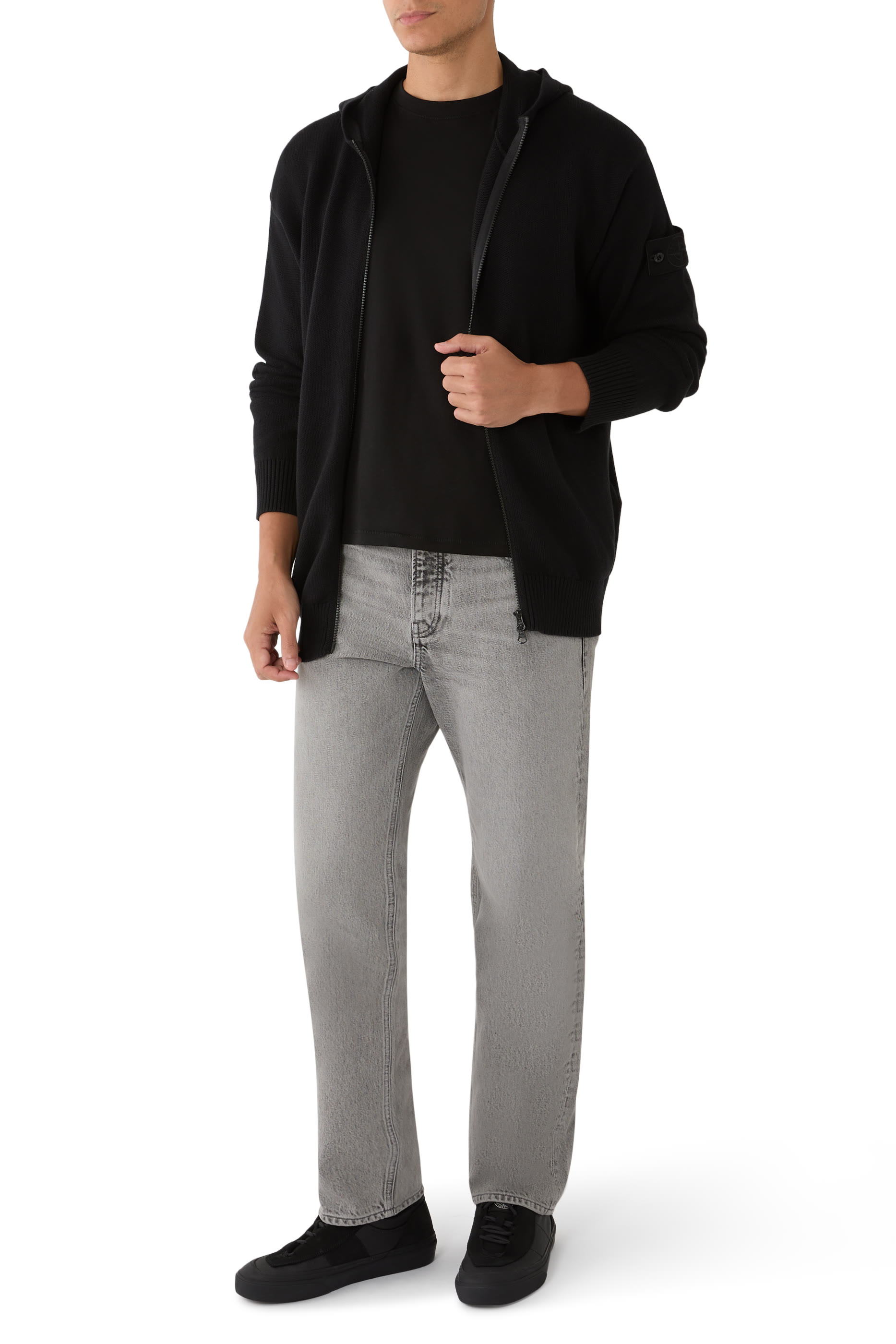 Regular-Fit Hooded Zip-Up Jumper