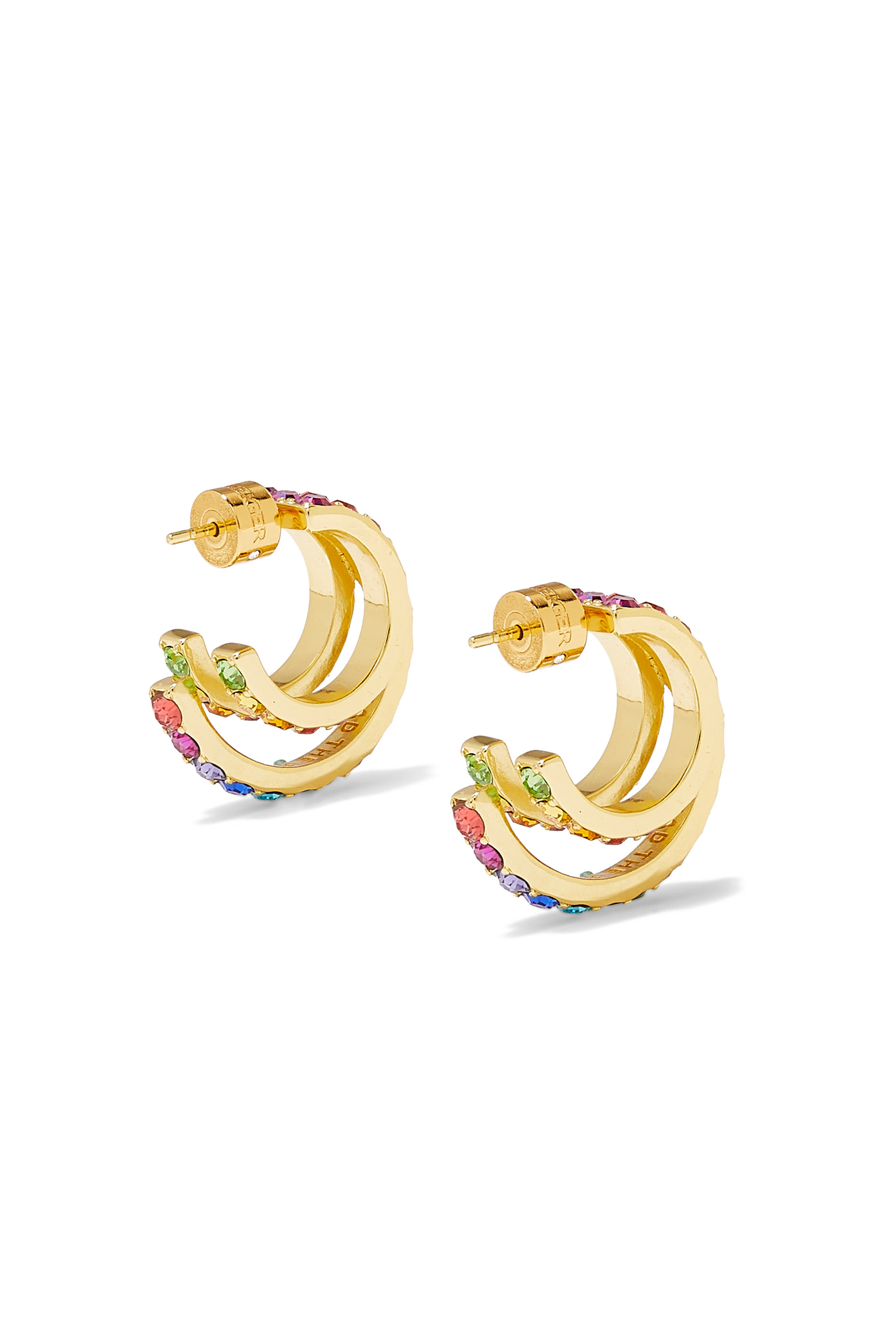 Crystal Triple Hoop Earrings