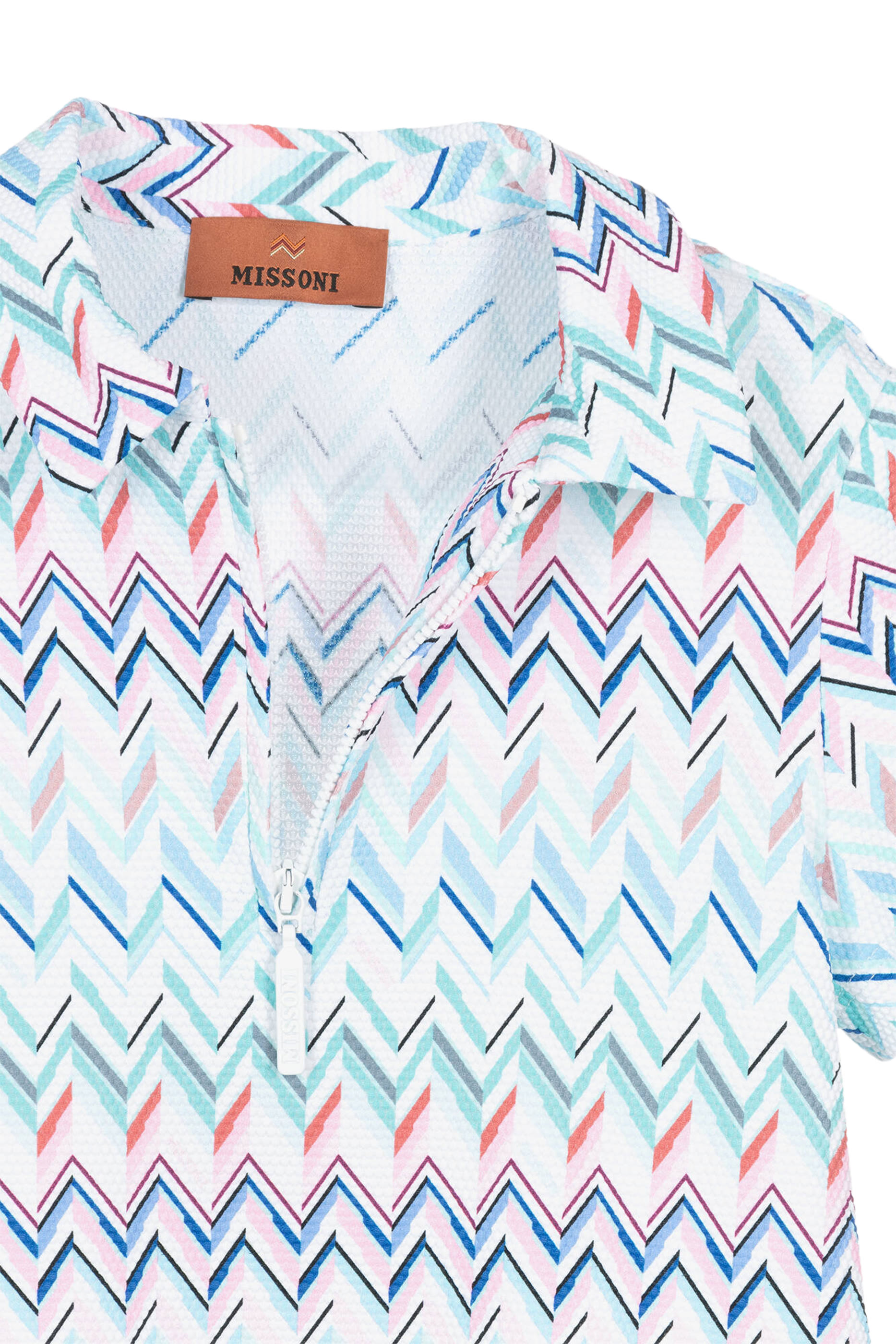 Kids Zigzag Print Polo Dress 