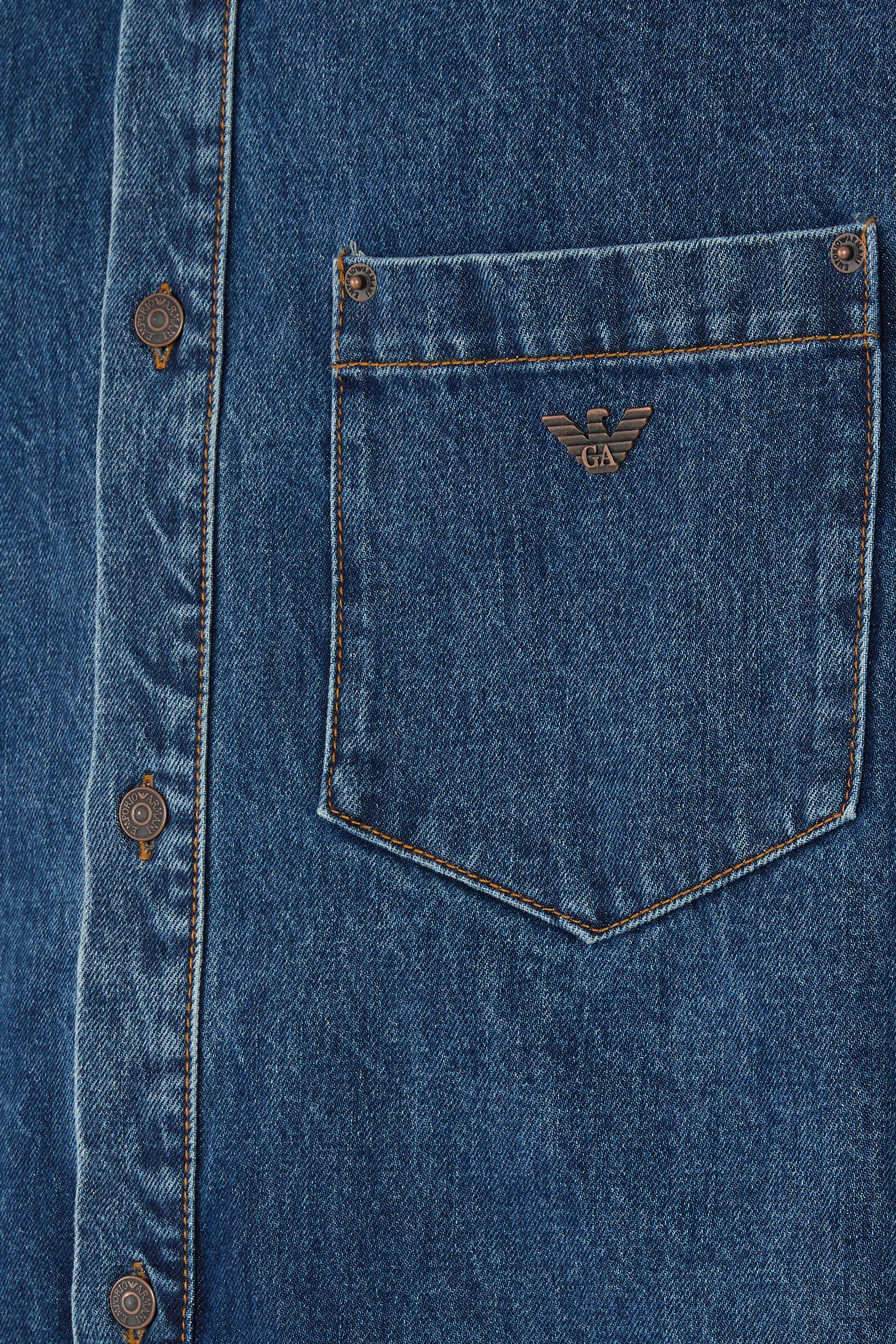 Chest Pocket and Metallic Buttons Shirt
