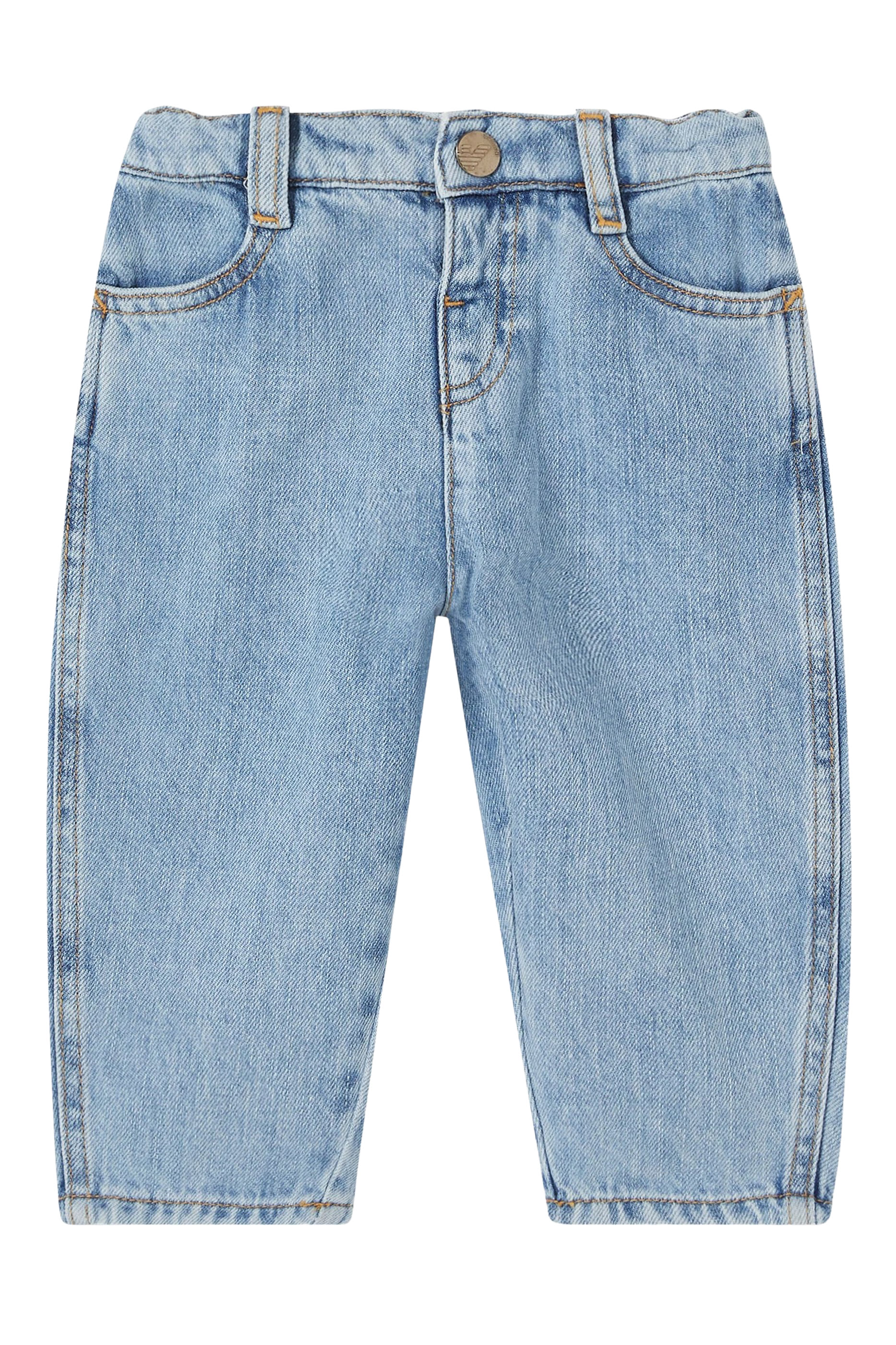 Kids Contrasted Back Pocket-Detail Pants