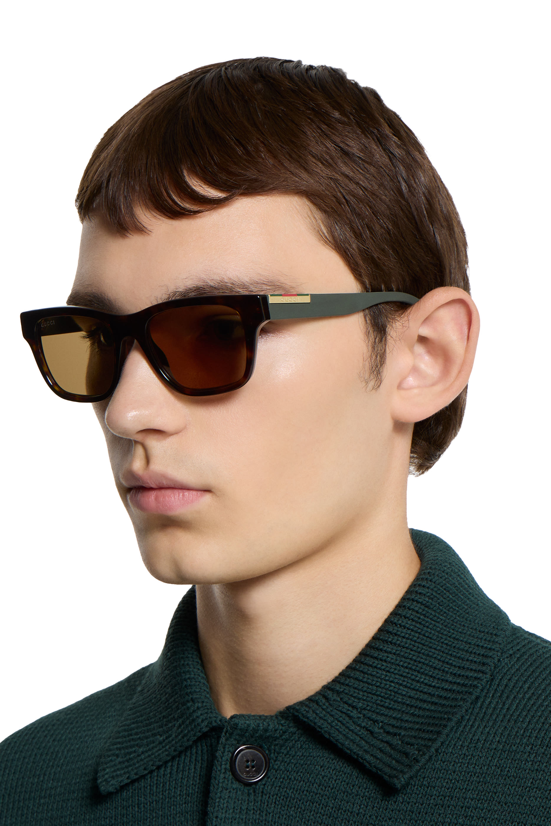 Logo Tortoiseshell Square Frame Sunglasses