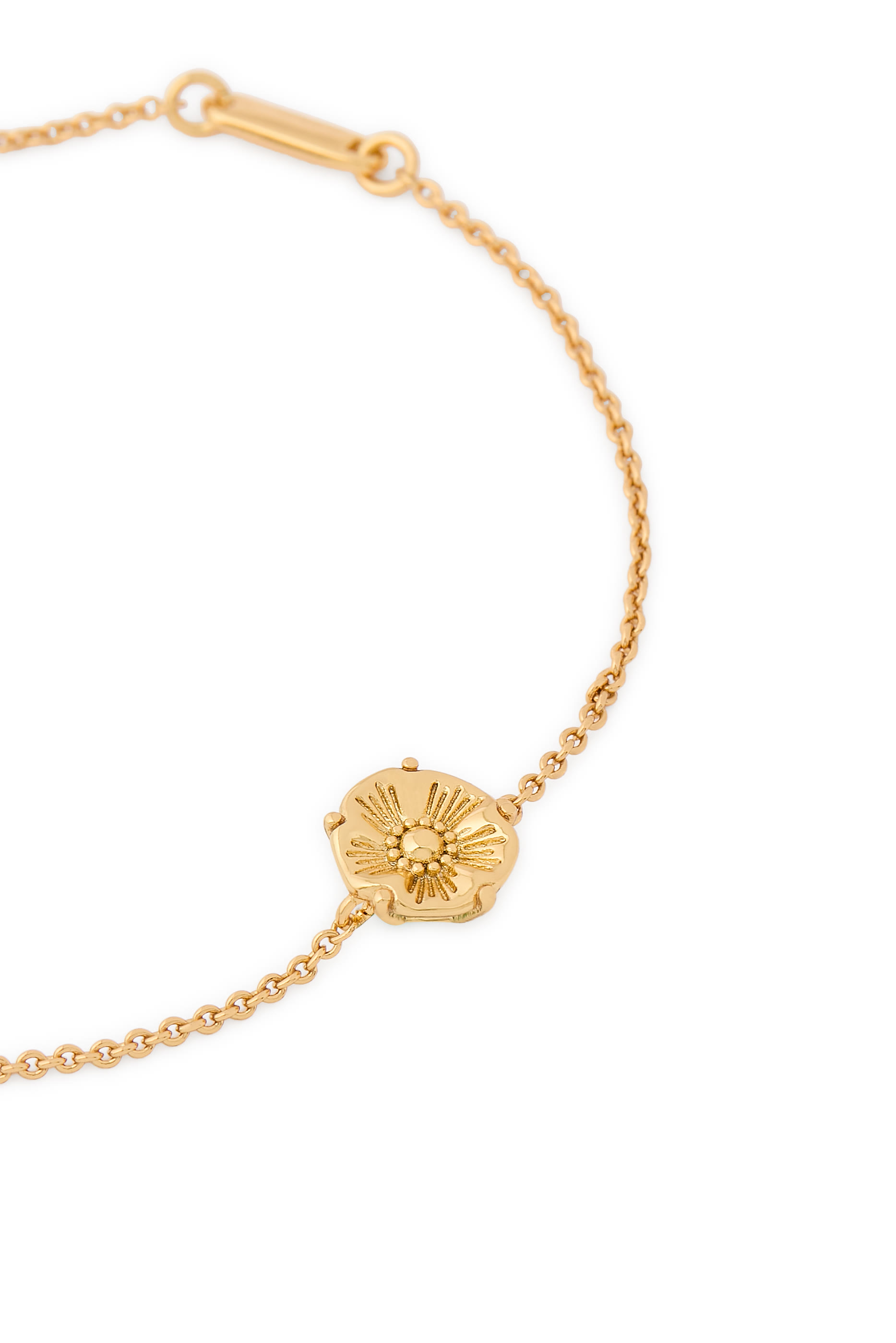 Tea Rose Bracelet, Plated Brass