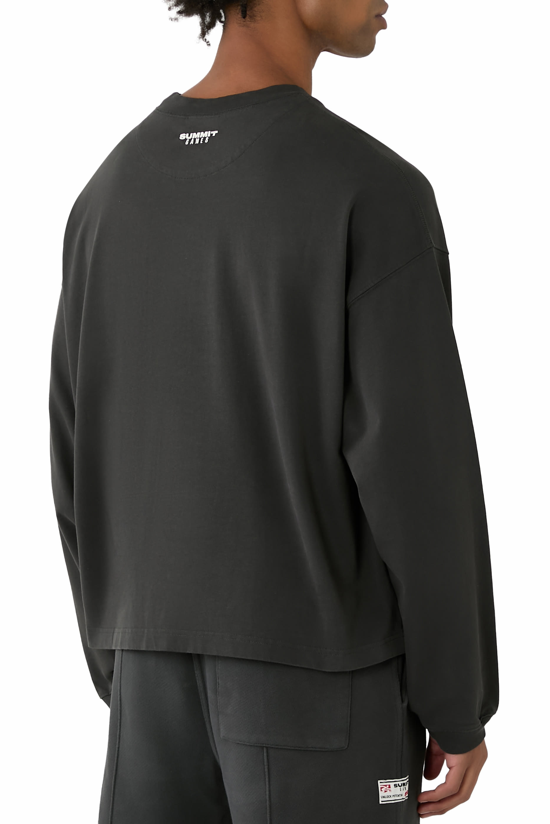 Label Logo Crop Long Sleeve Tee 