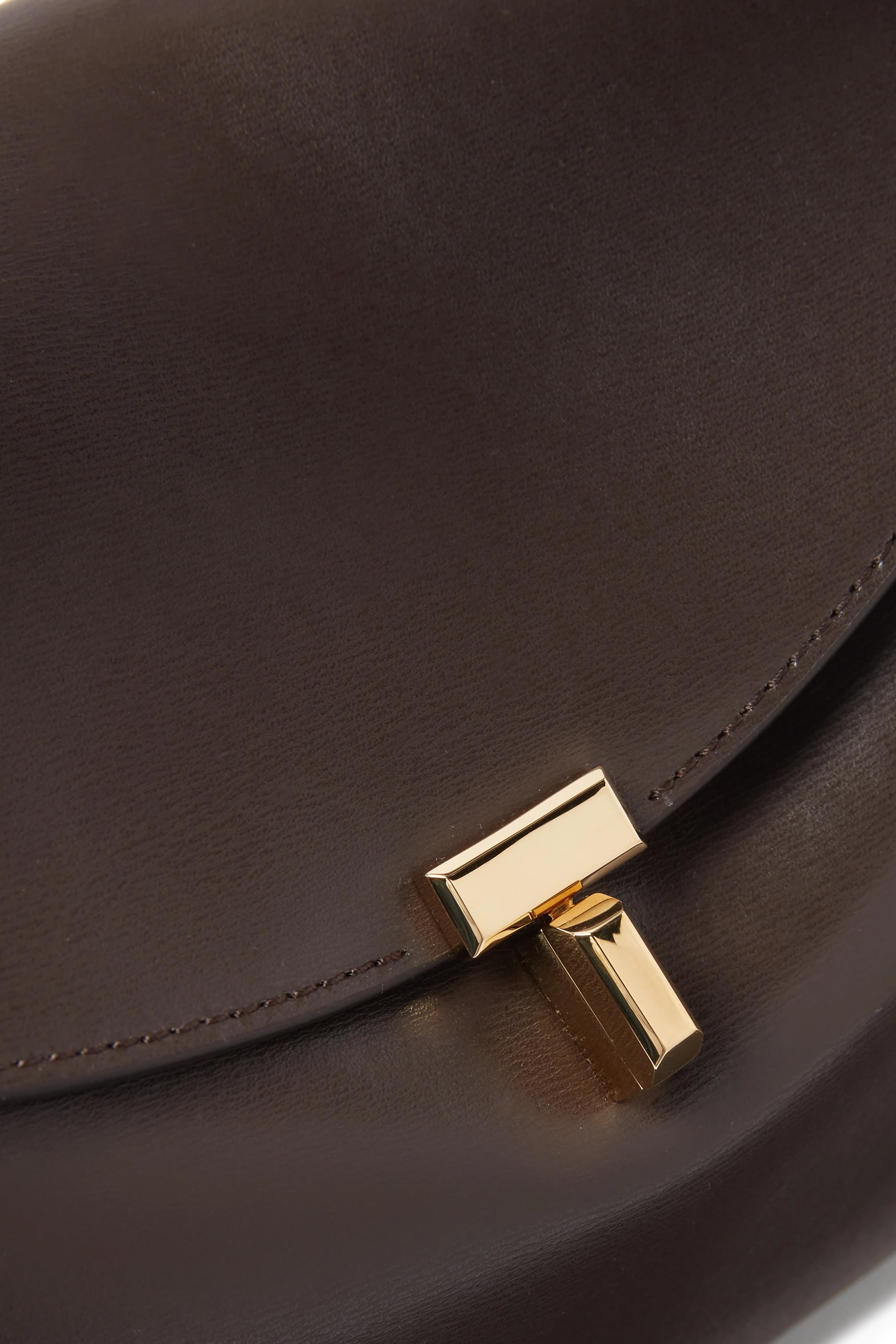 T-Lock Leather Top-Handle Bag