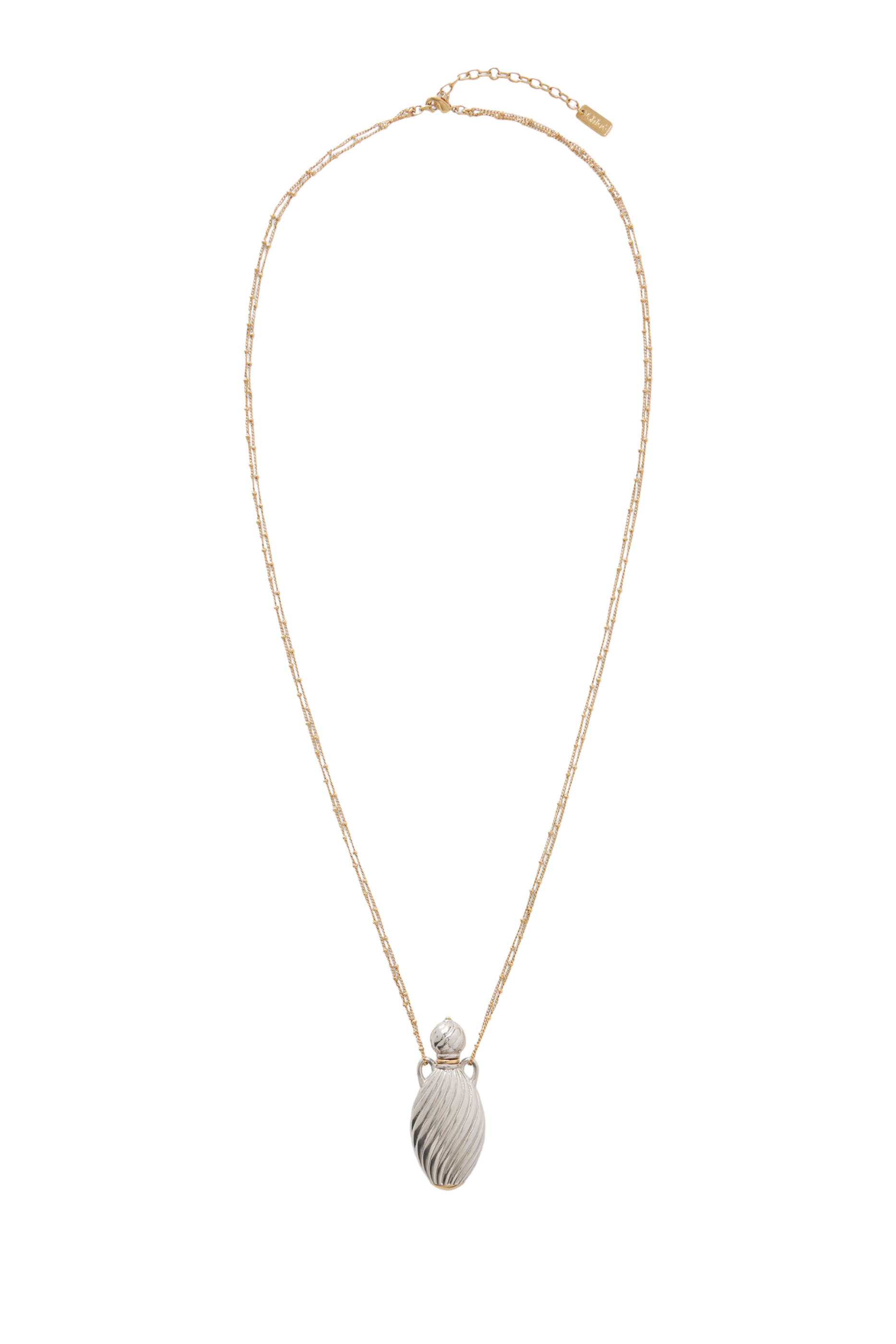 Mirror Pendant Necklace, Brass