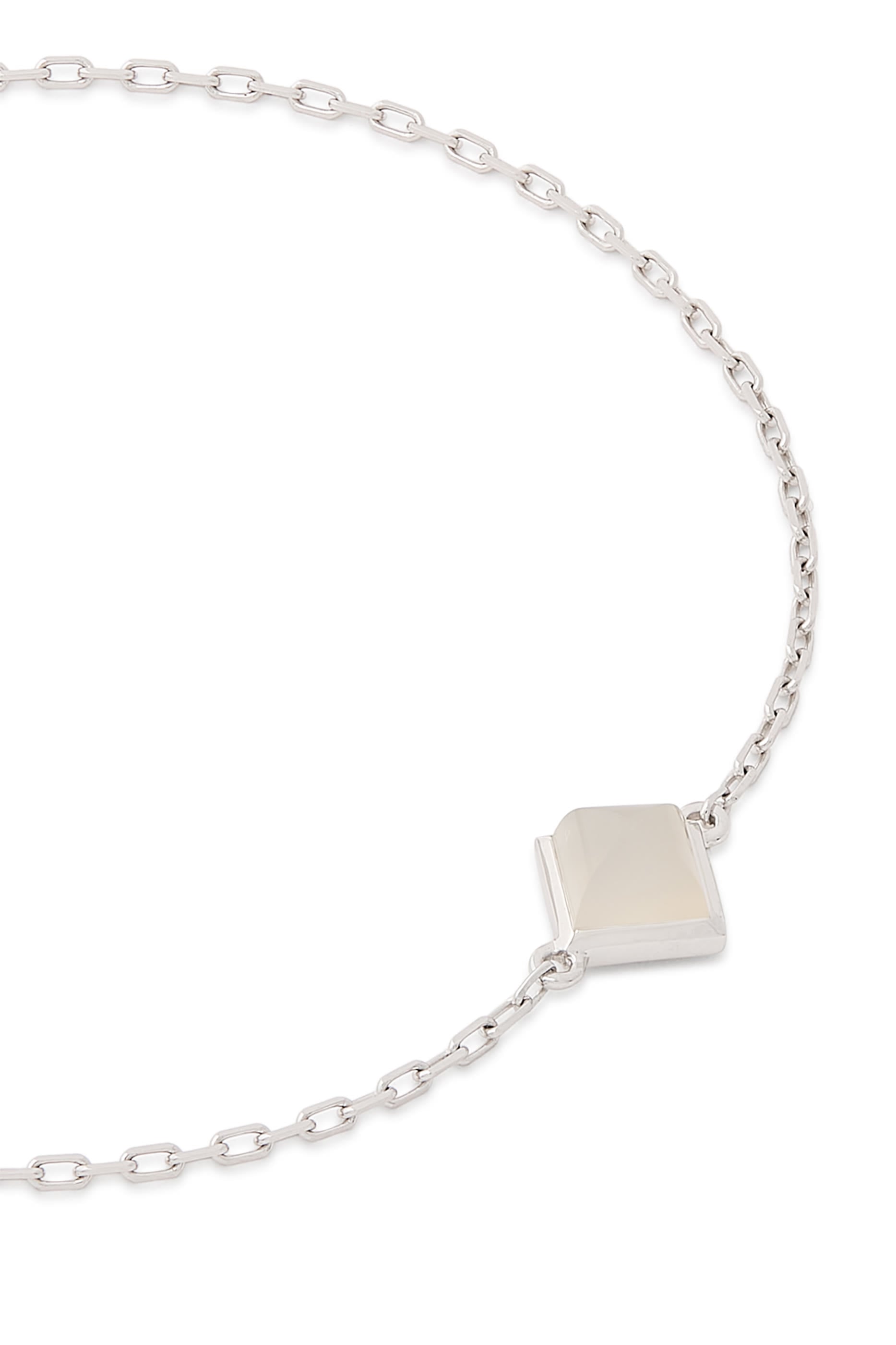 Cleo Pyramid Bracelet, 18k White Gold & Moonstone