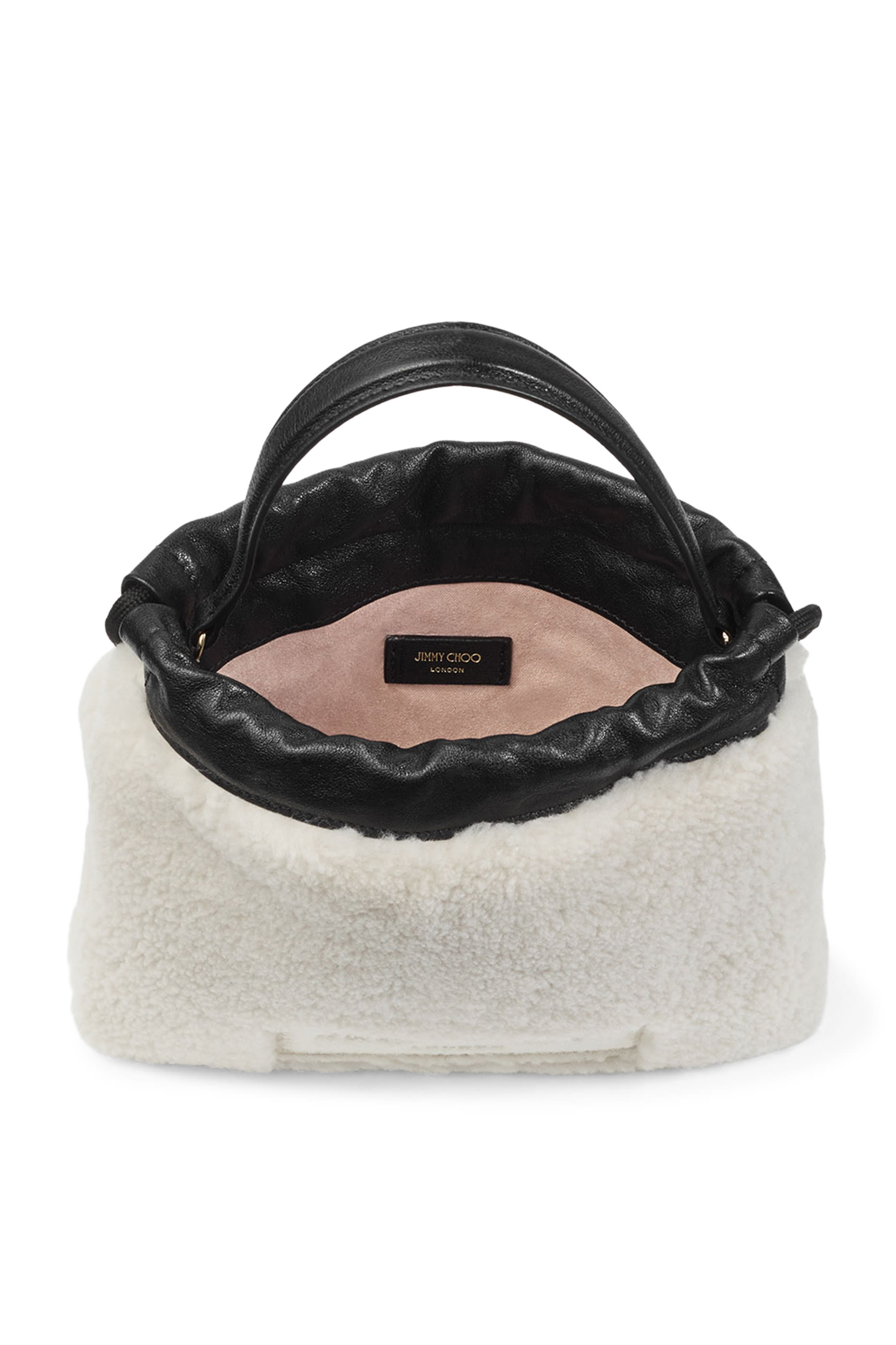Logo Shearling Drawstring Pouch