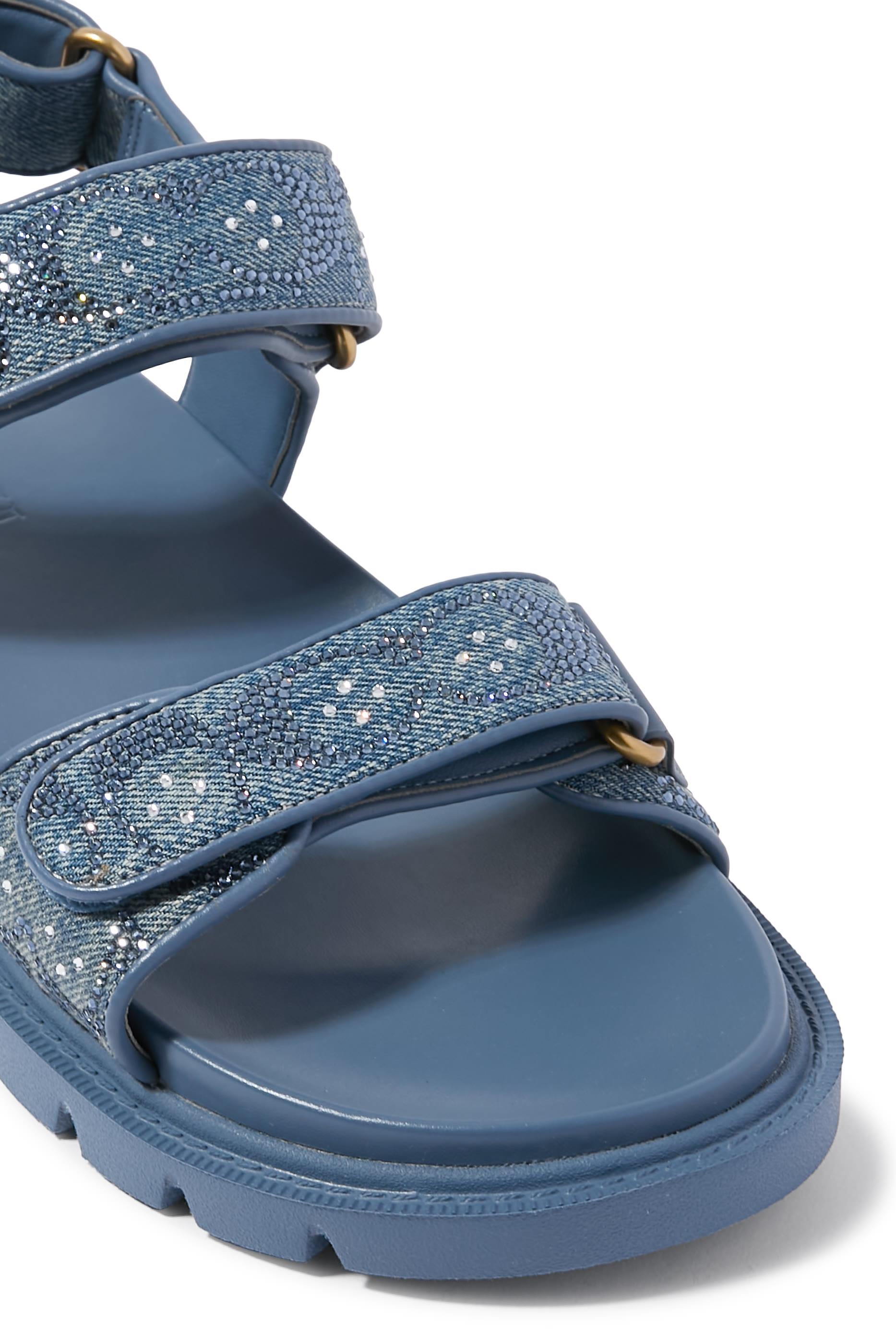 Brynn Sandals in Crystal Signature Denim 