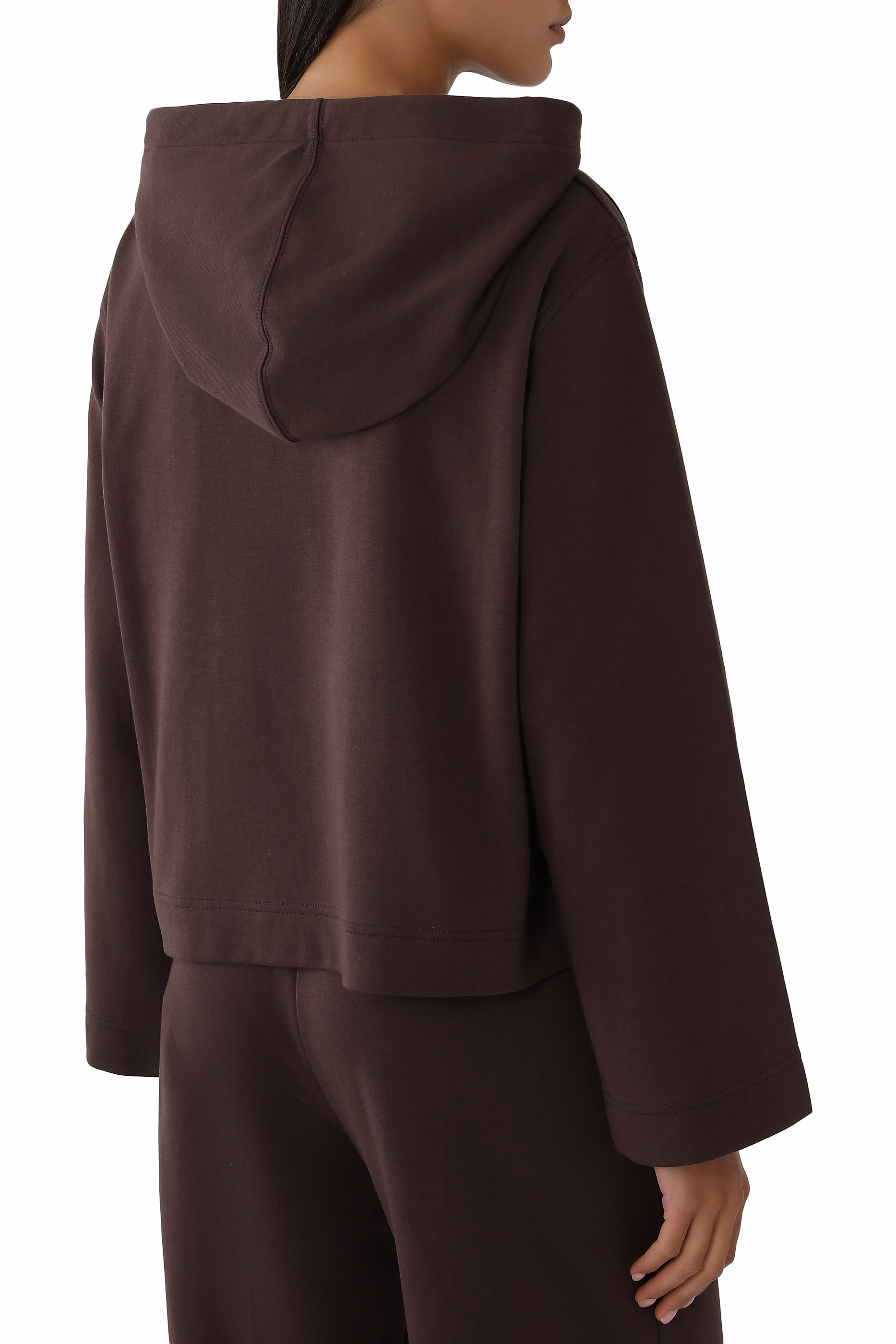 Cotton Blend Hooded Sweatshirt
