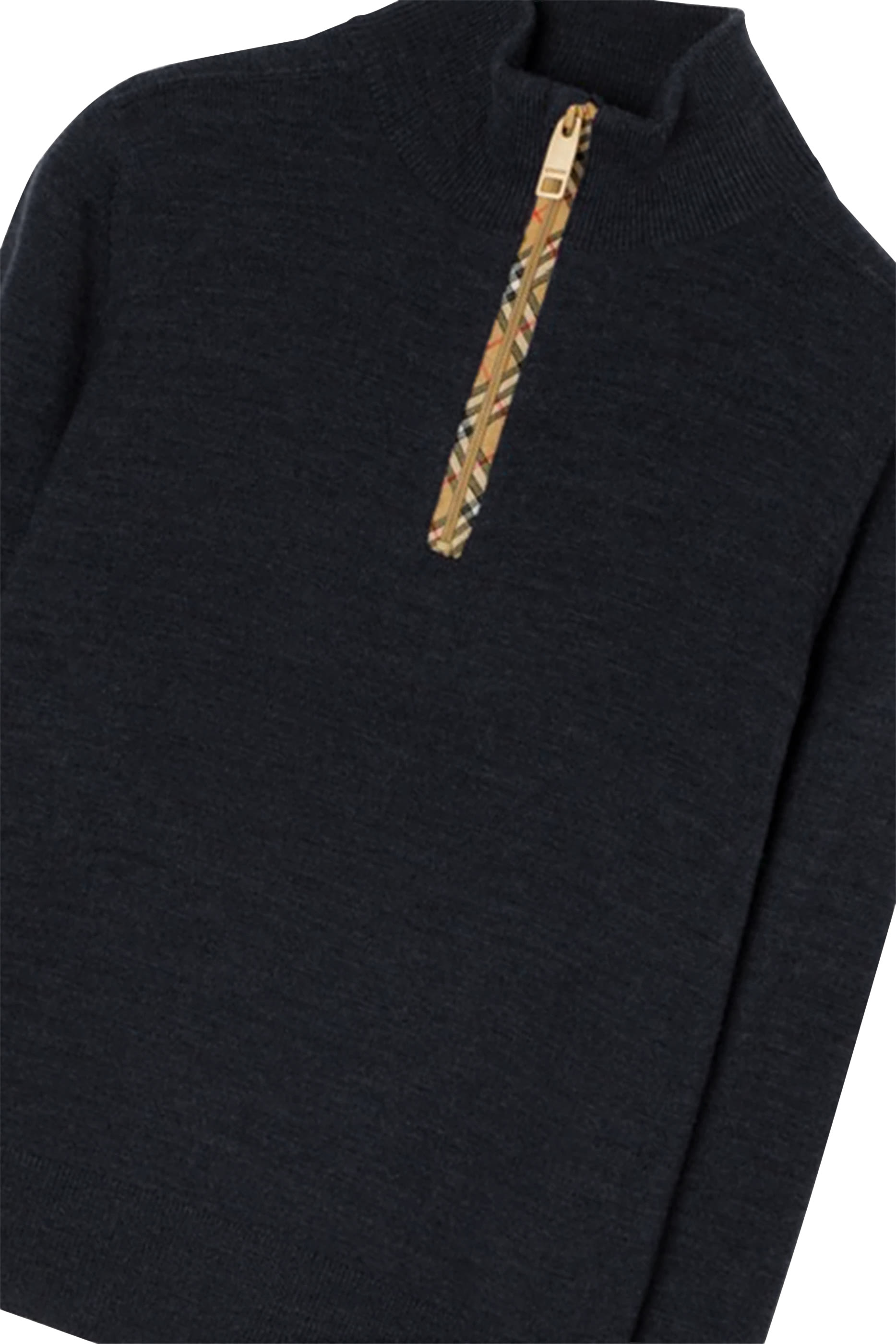 Kids Check Trim Half-Zip Sweater