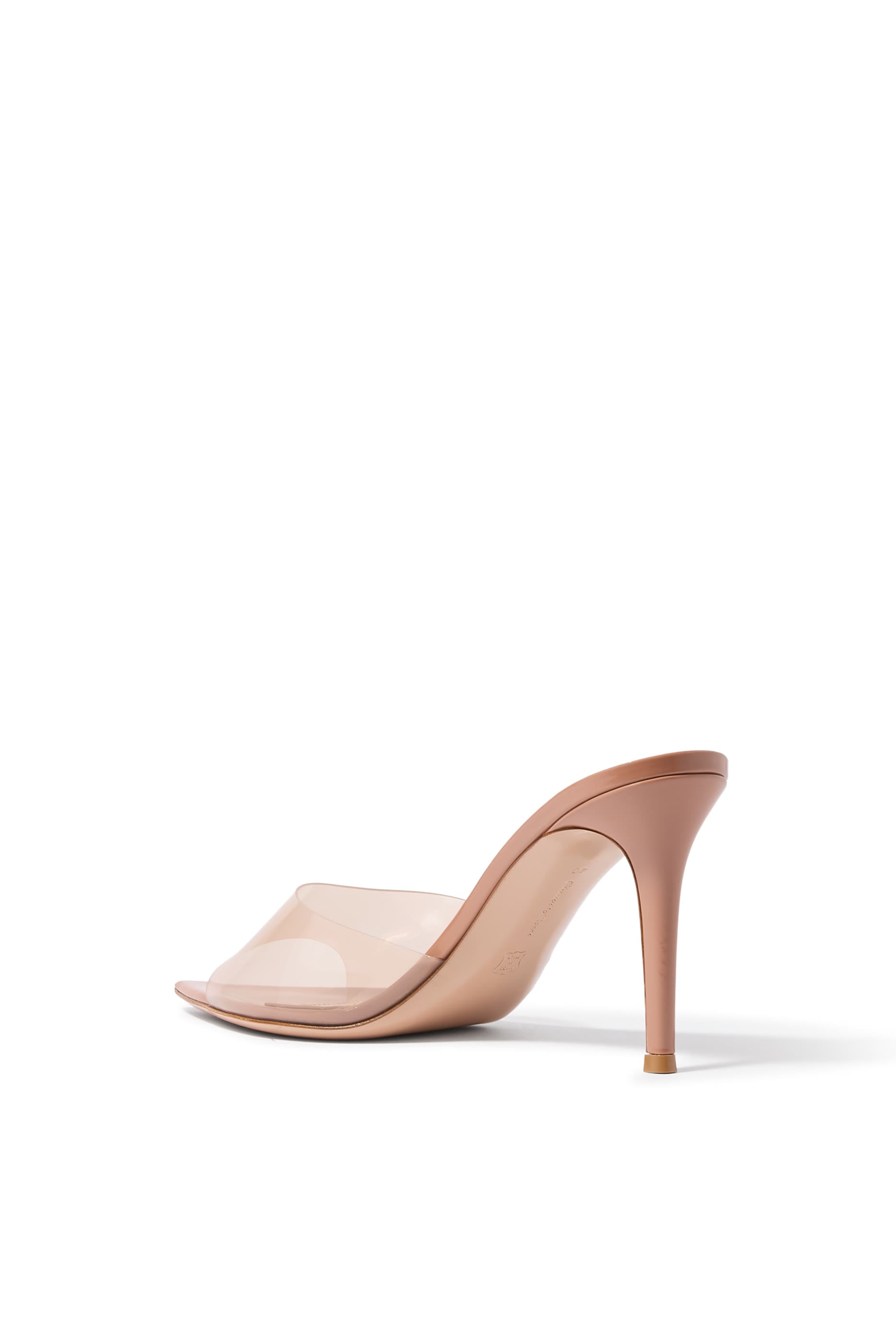 Elle 85 Mules in Plexi and Leather