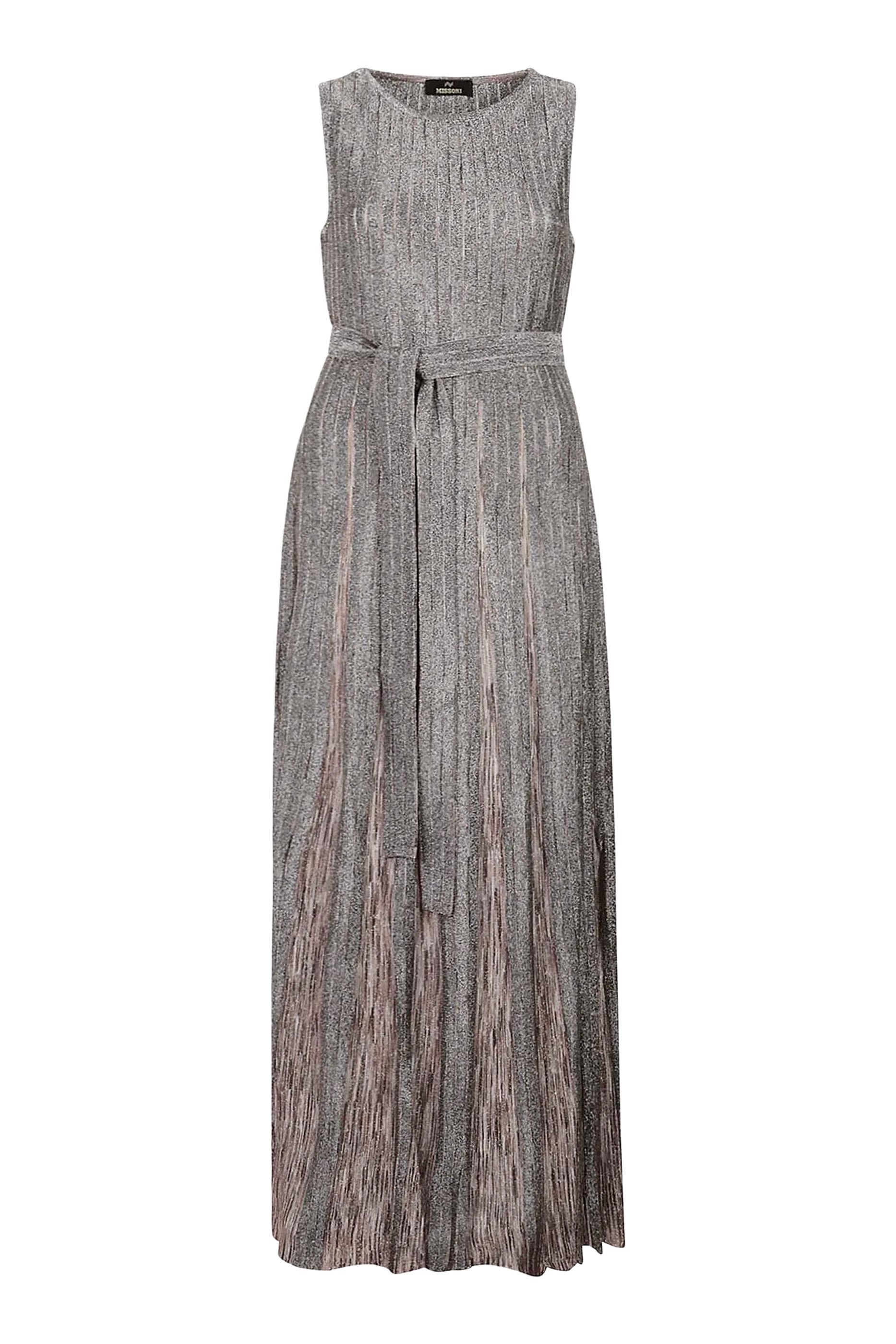  Partialized Sleeveless Belted Maxi Dress