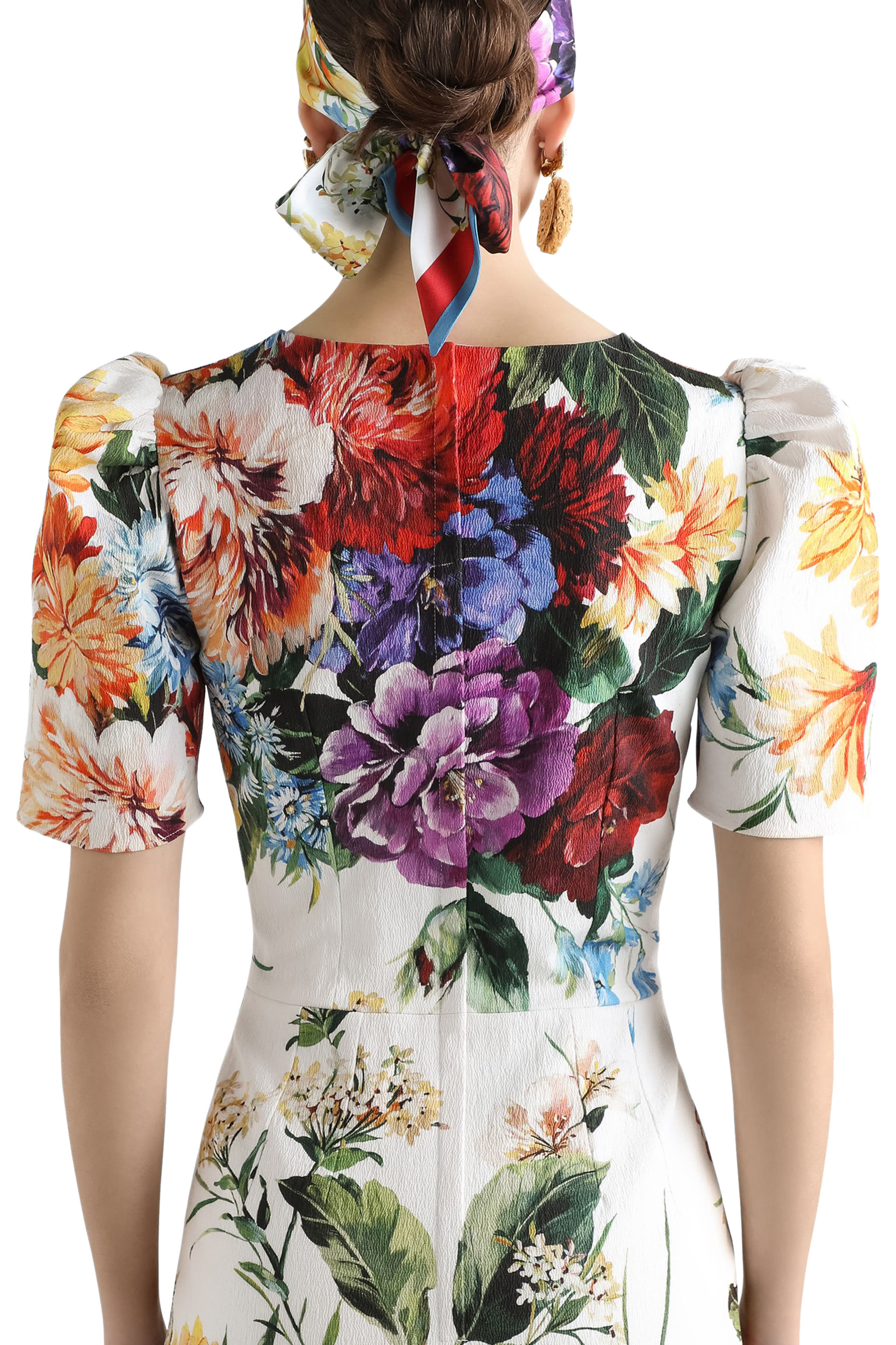 Bouquet-Print Dress