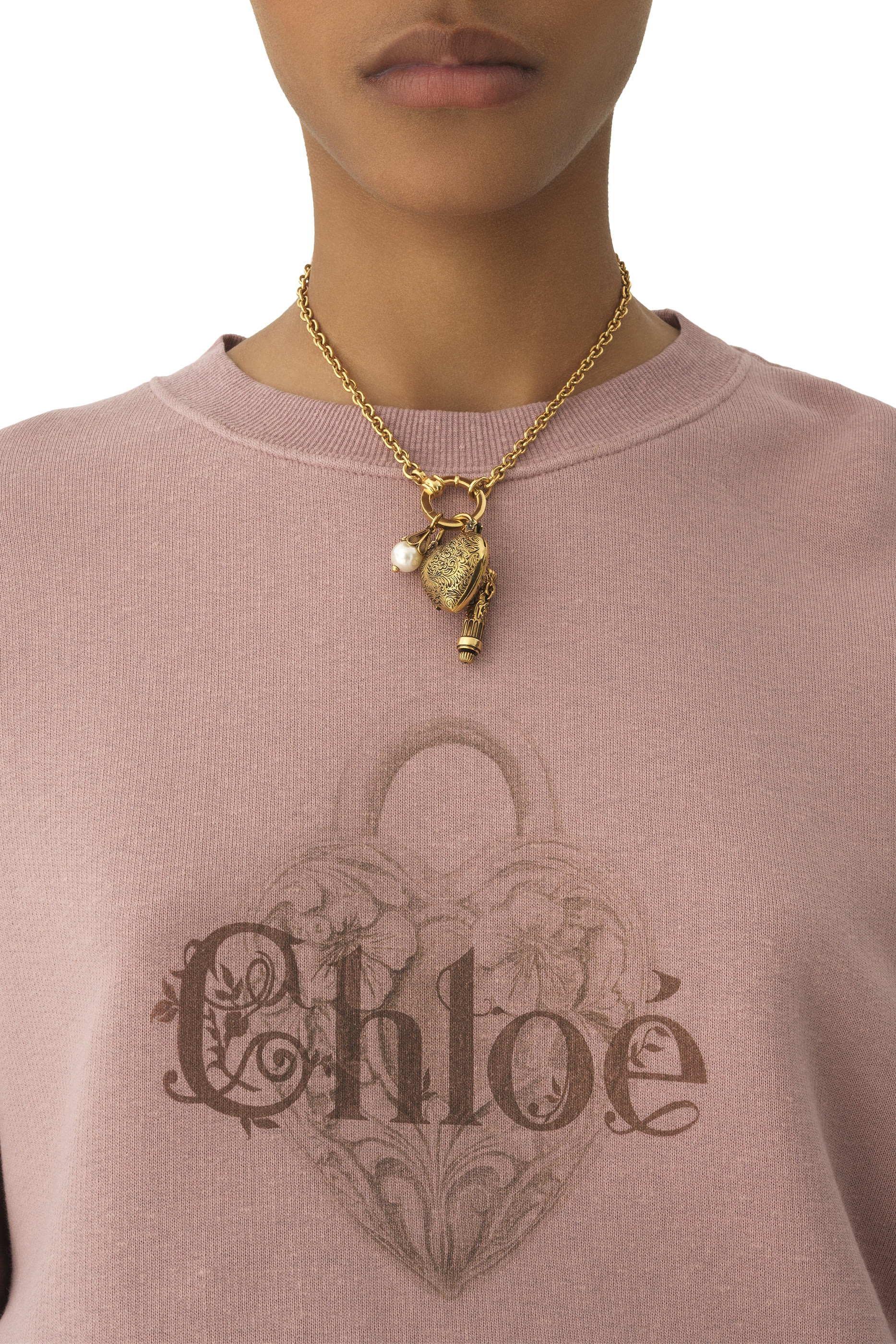 Oversized Logo Jumper in Chin&eacute; Fleece