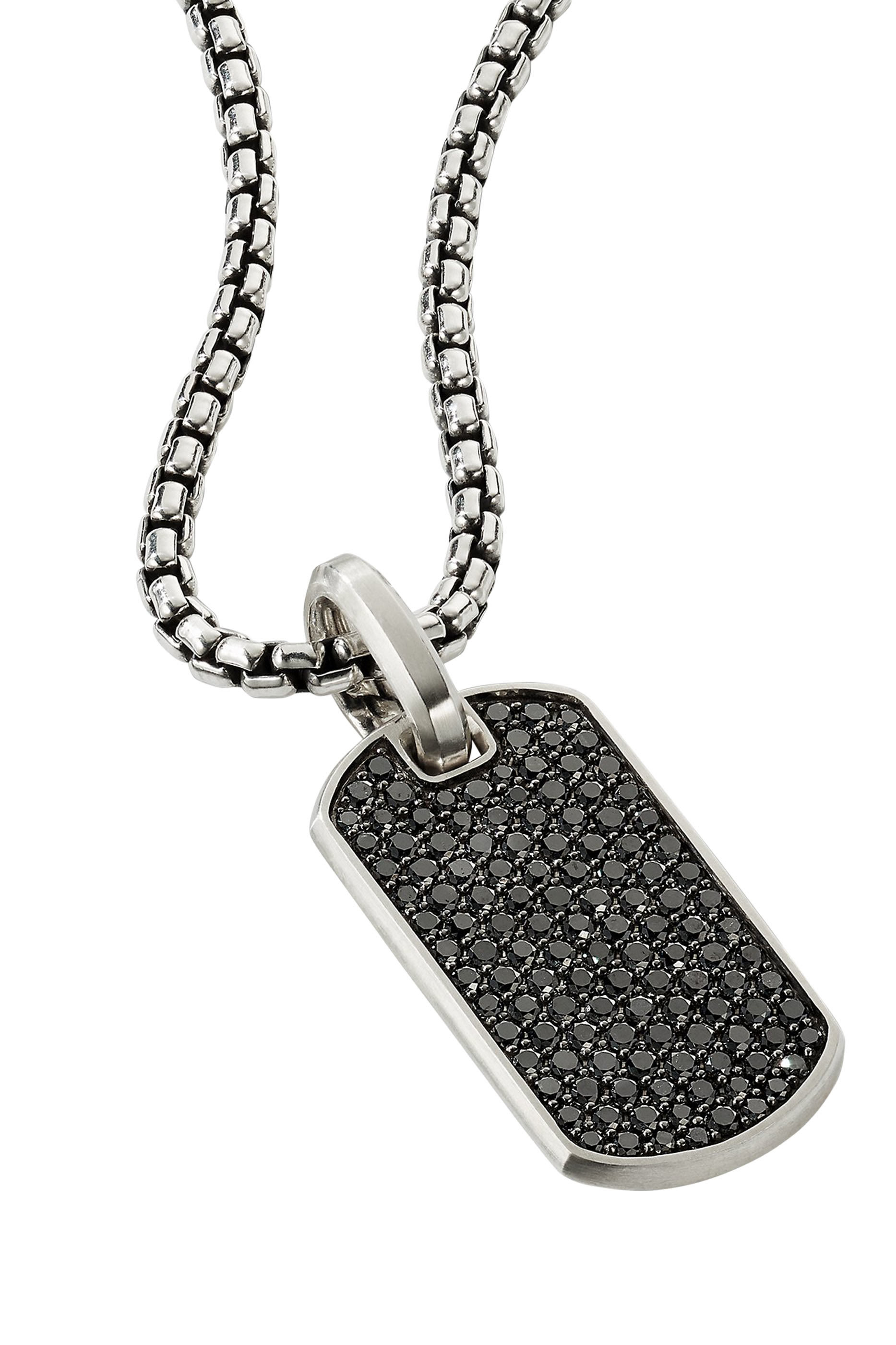 Pav&eacute; Black Diamonds Streamline&reg; Tag Pendant