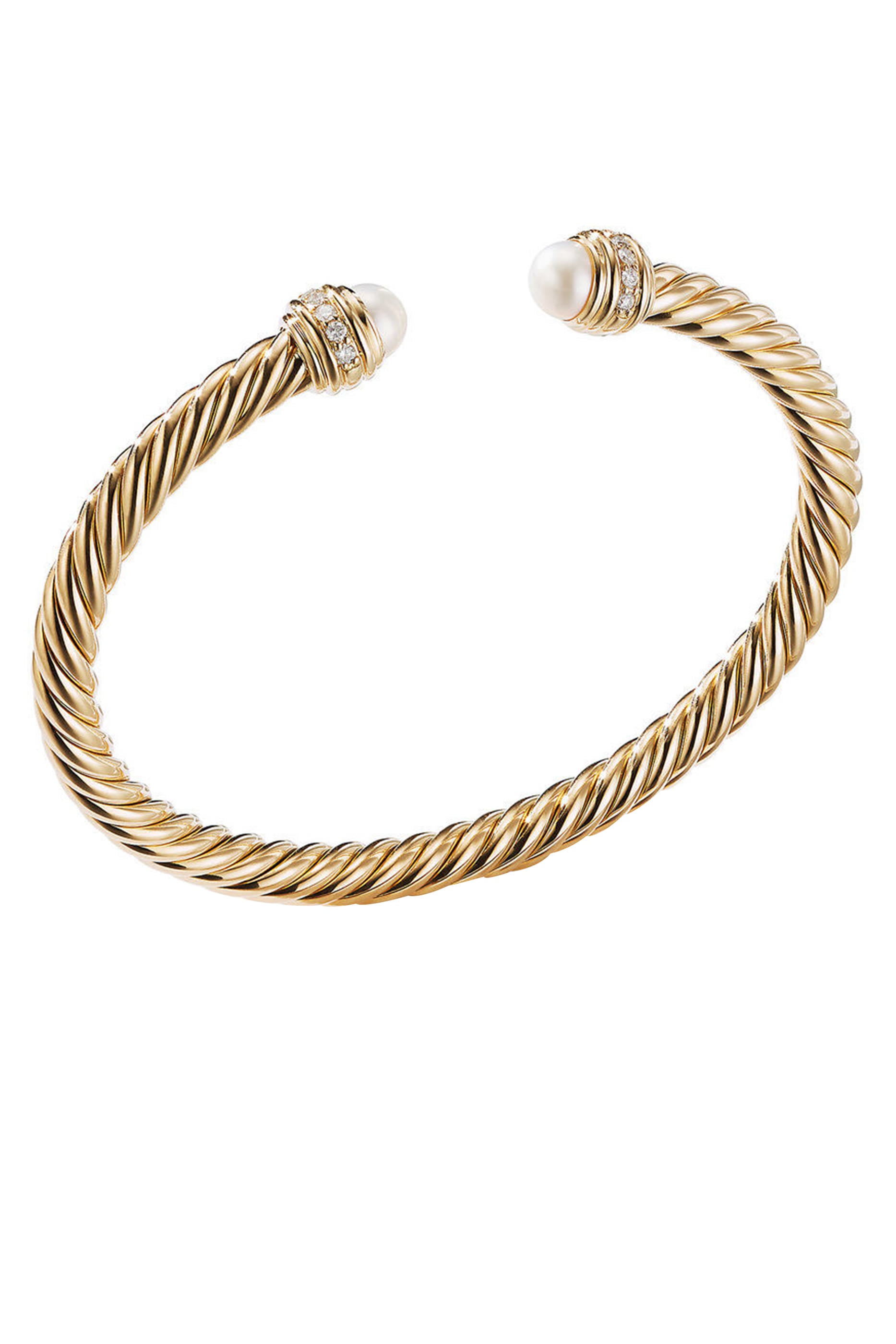 18K Yellow Gold, Pearls & Diamonds Classic Cablespira® Bracelet
