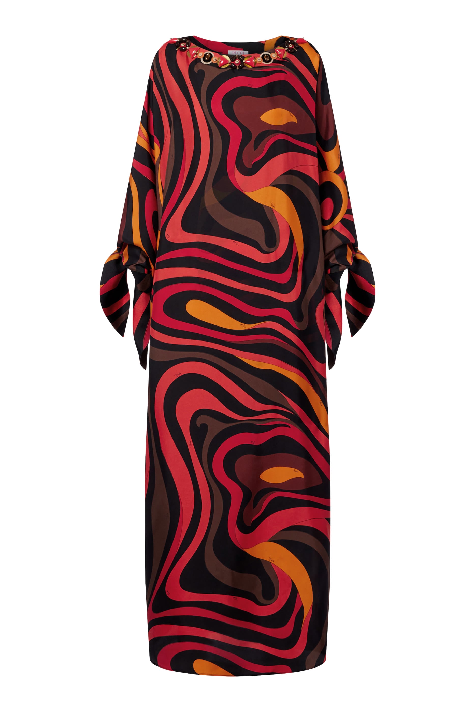 Embroidery Marmo Print Kaftan