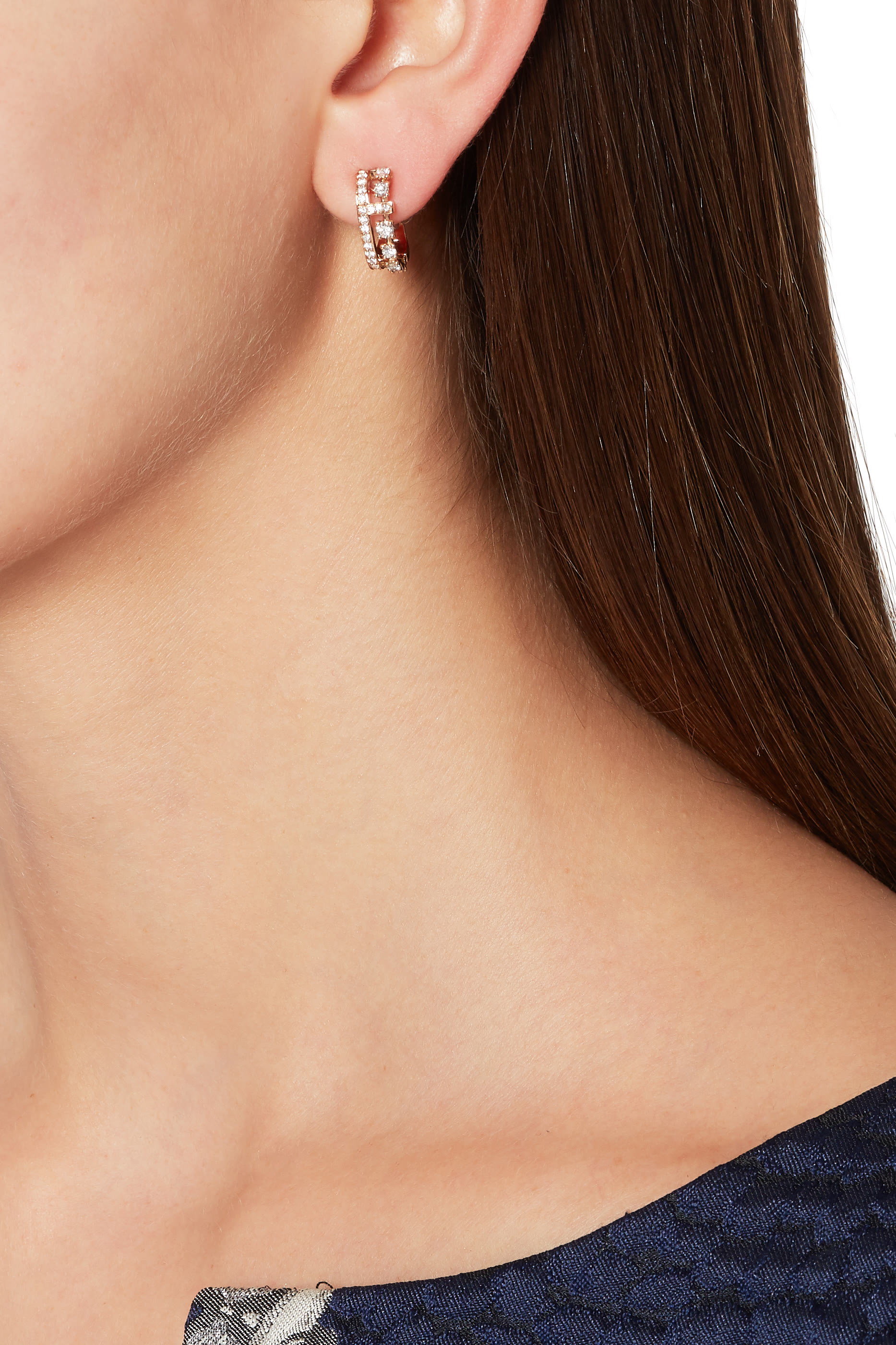 Avenues Earring, 18K Rose Gold & Diamonds